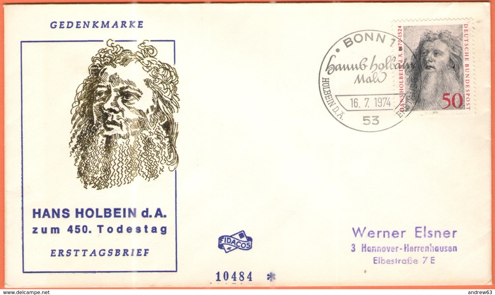 GERMANIA - GERMANY - Deutschland - ALLEMAGNE - 1974 - 450. Todestag Hans Holbein Der Ältere - FDC - Bonn - Altri & Non Classificati