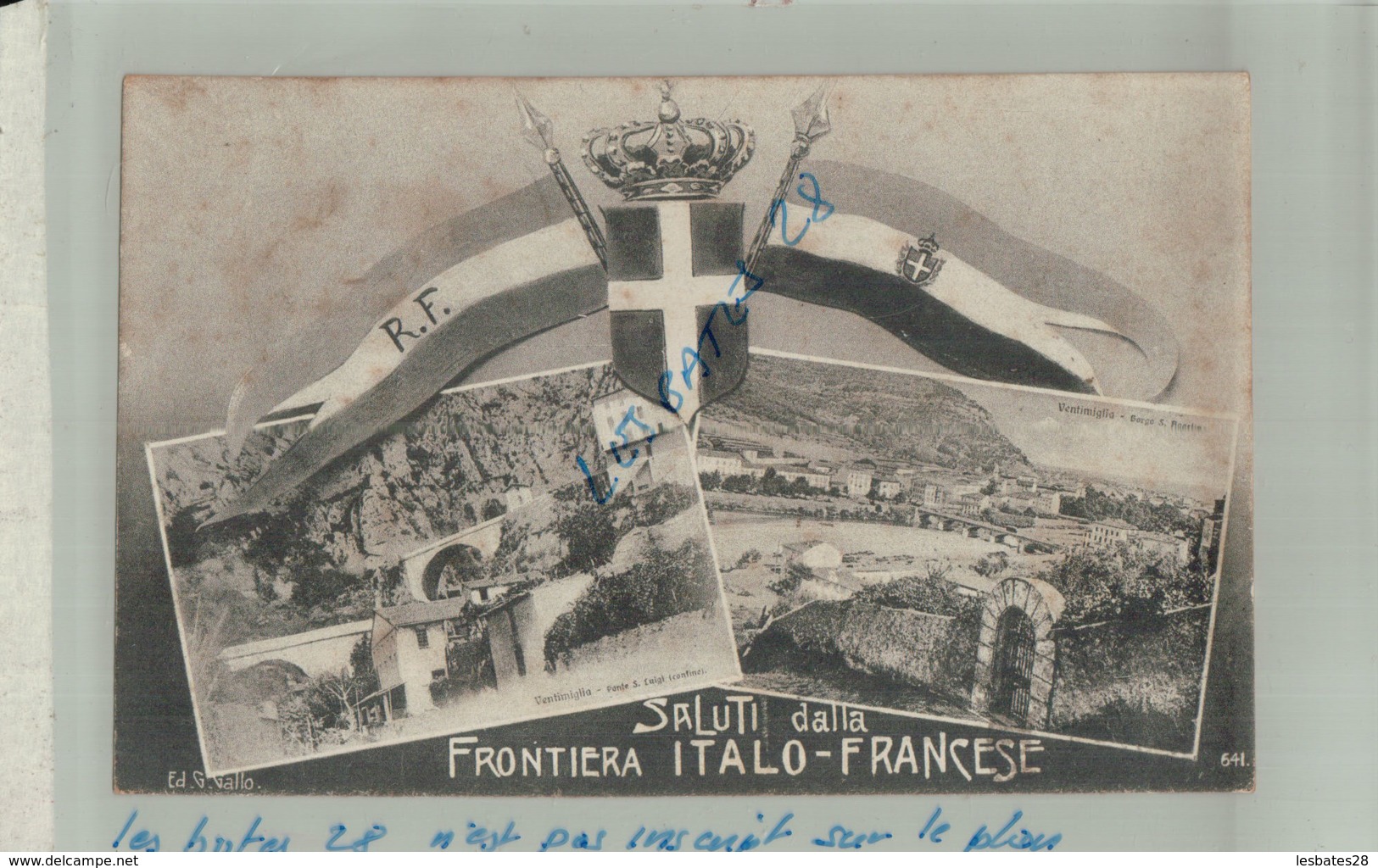 CPA ITALIE - SALUTI DALLA FRONTIERA ITALO-FRANCESE Multicarte  Ventimiglia  Septembre 2019 07 - Douane