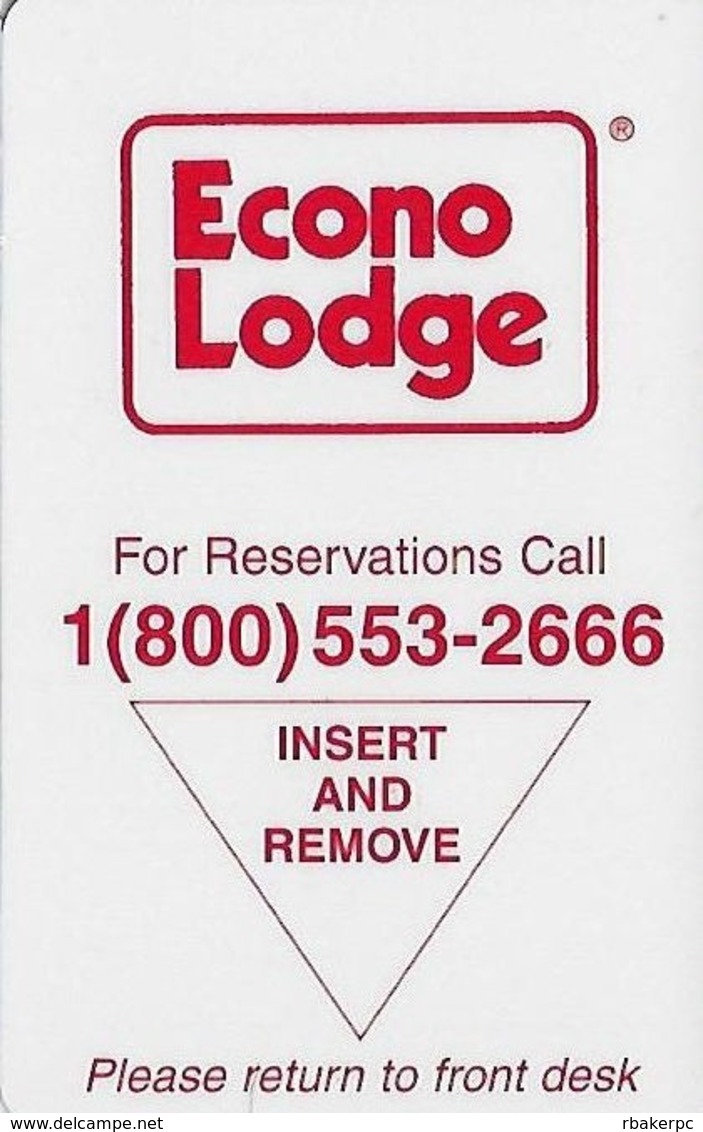 Econo Lodge Hotel Room Key Card - Hotel Keycards