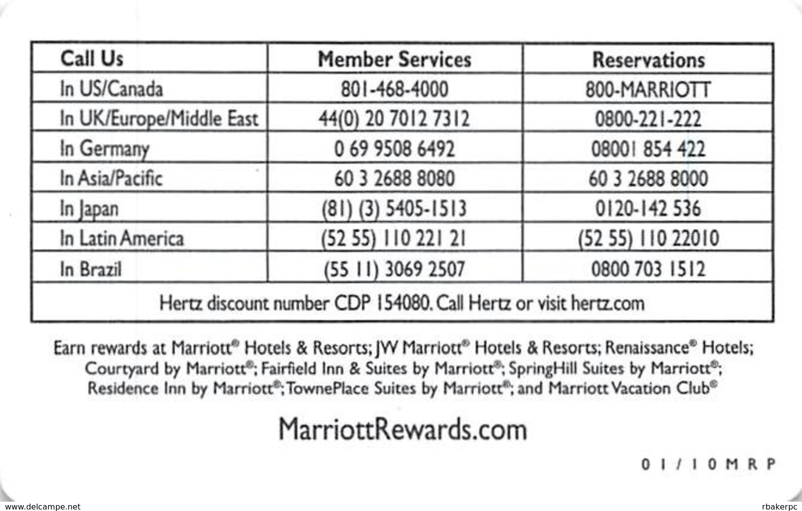 Marriott Rewards Card - Hotel Keycards