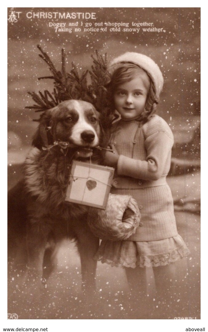 Dog , Christmastide ,Girl With Dog - Dogs