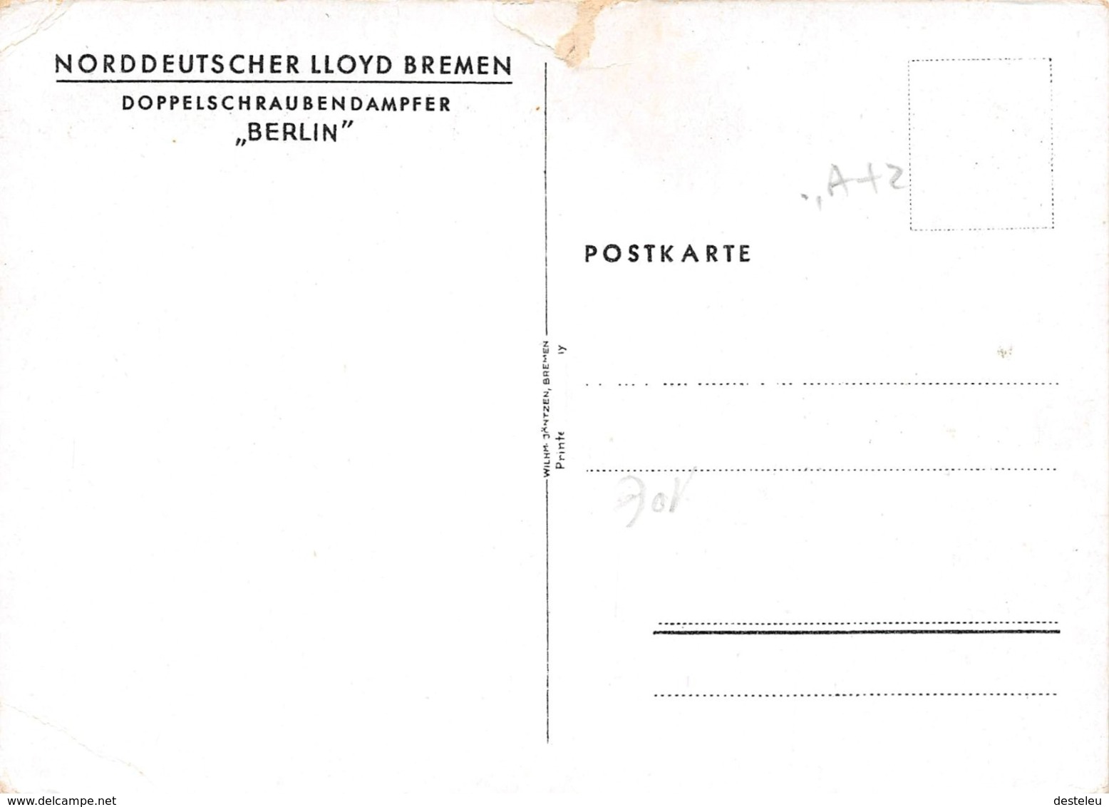 Norddeutscher Lloyd Bremen  Berlin - Dampfer