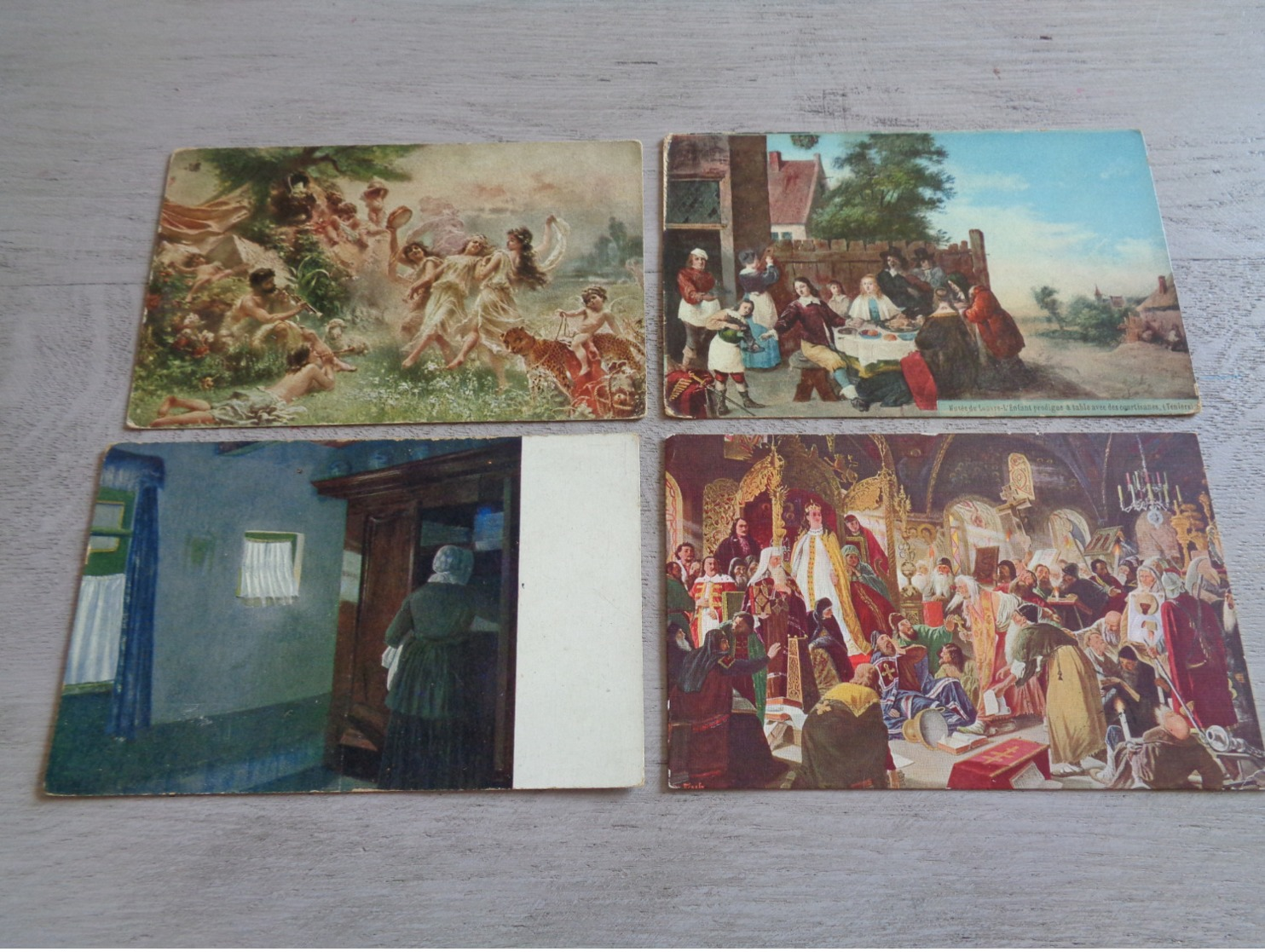 Beau lot 60 cartes postales fantaisie peintures  peinture     Mooi lot 60 postkaarten fantasie  schilderijen  schilderij