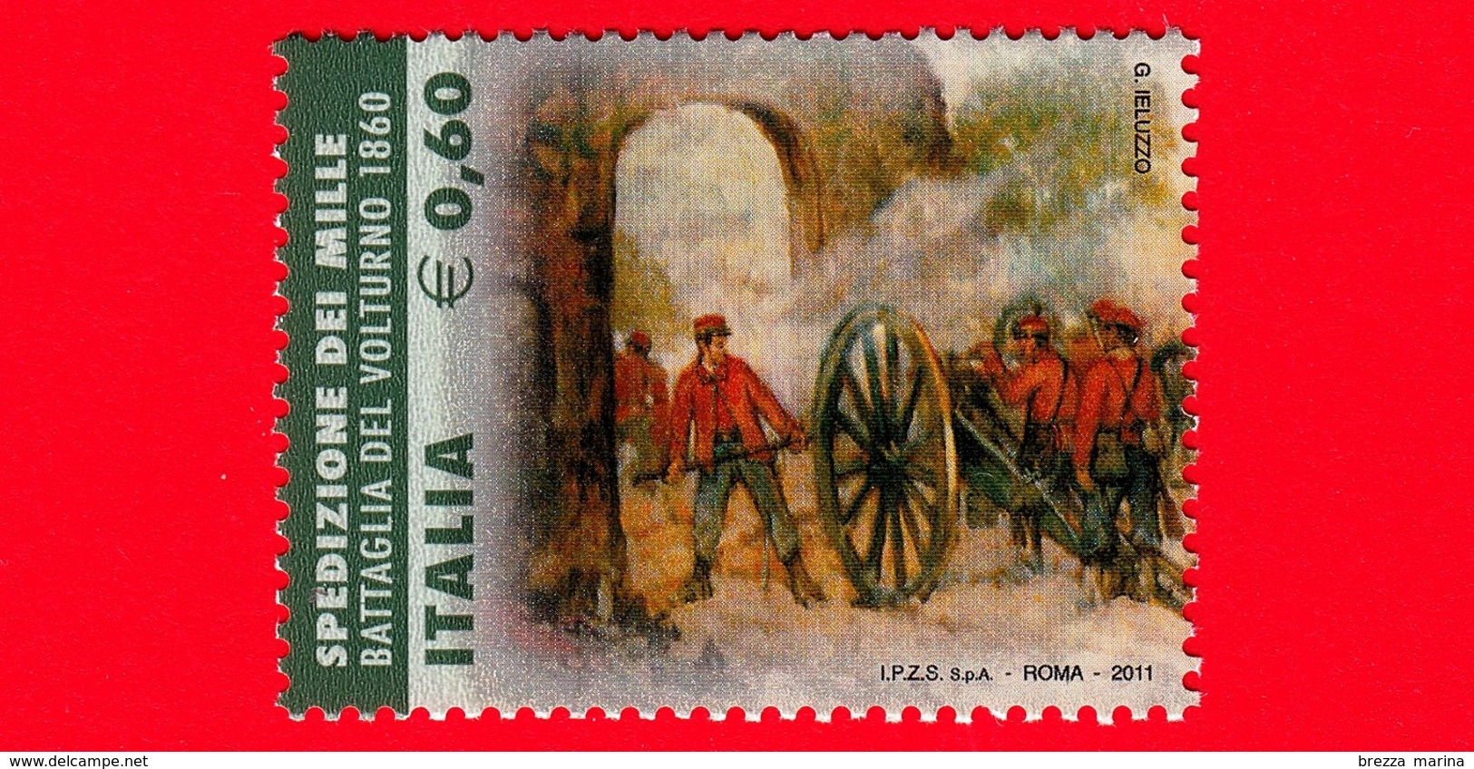 Nuovo - MNH - ITALIA - 2011 - Fatti D'arme - Da BF - Spedizione Dei Mille, Battaglia Del Volturno, 1860 - 60 - 2011-20: Neufs