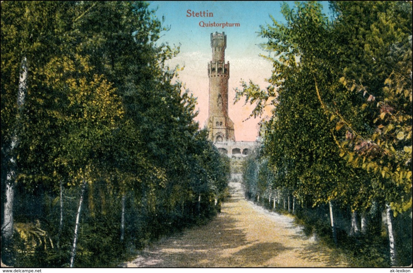 Postcard Stettin Szczecin Quistorp Gedächtnis Turm 1918 - Pommern