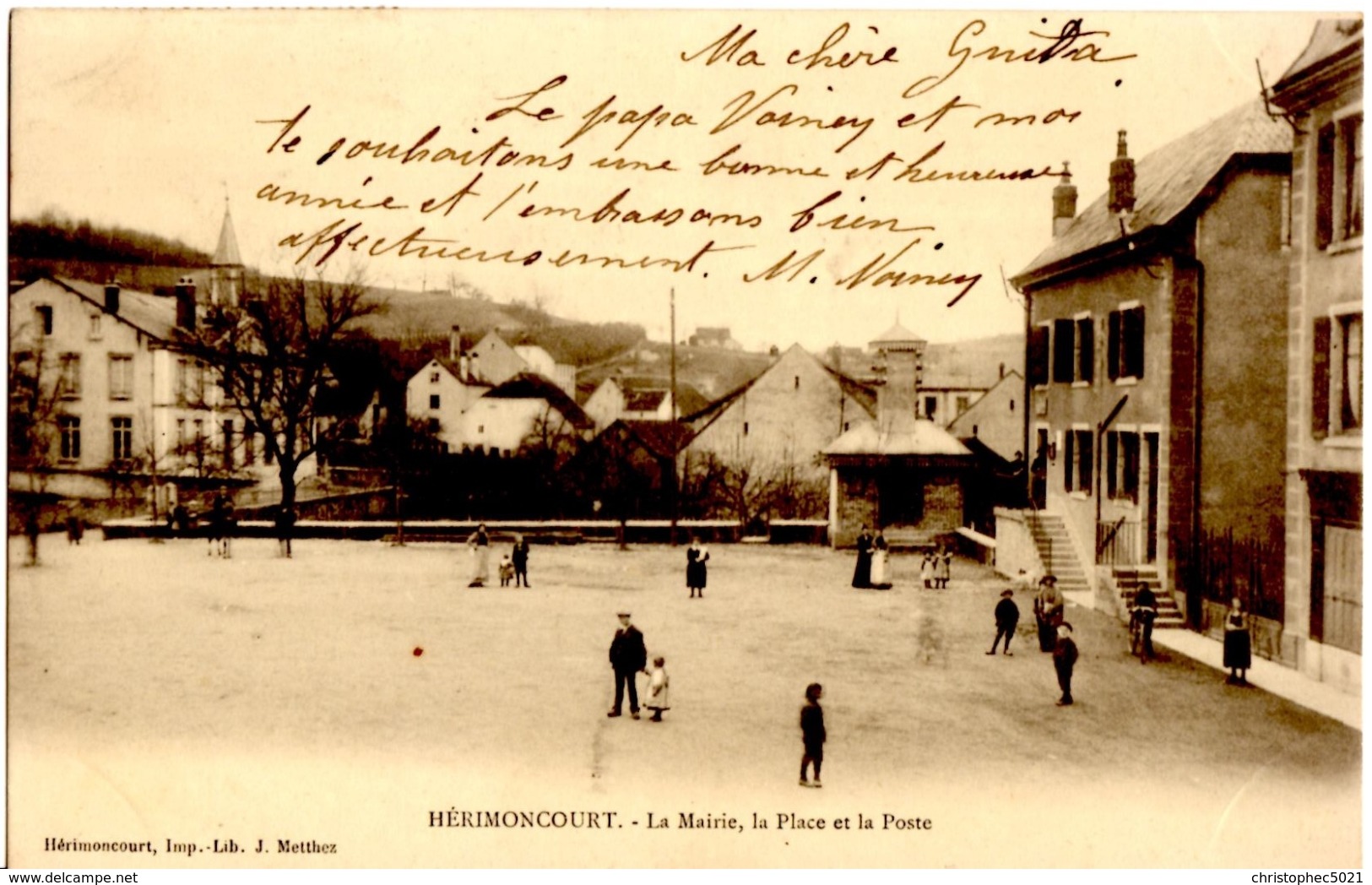 HERIMONCOURT - La Mairie, La Place De La Poste - Autres & Non Classés