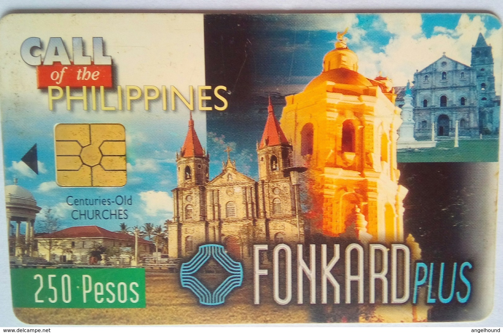 PLDT Chip Card 250 Pesos Century Old Churches Exp 9/30/99 - Filipinas