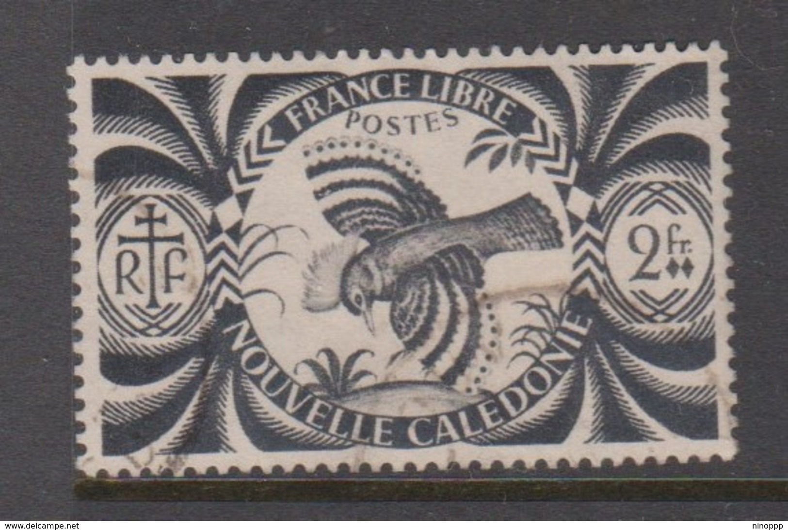 New Caledonia SG 275 1942 Free French Issue 2 F Black Used - Used Stamps