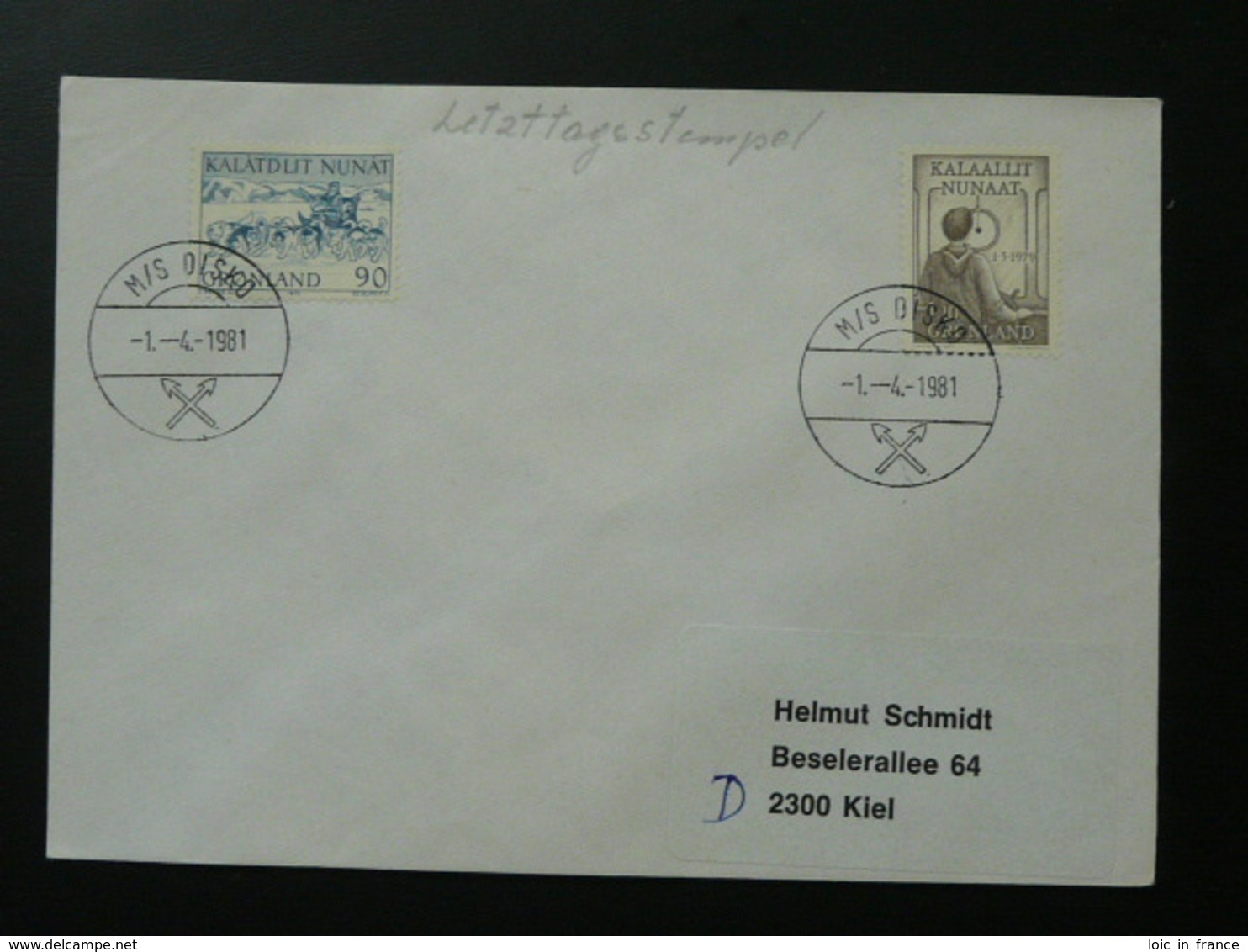 Slania Stamps Postmark Paquebot M/S Disko 1981 On Cover Greenland 69877 - Poststempel