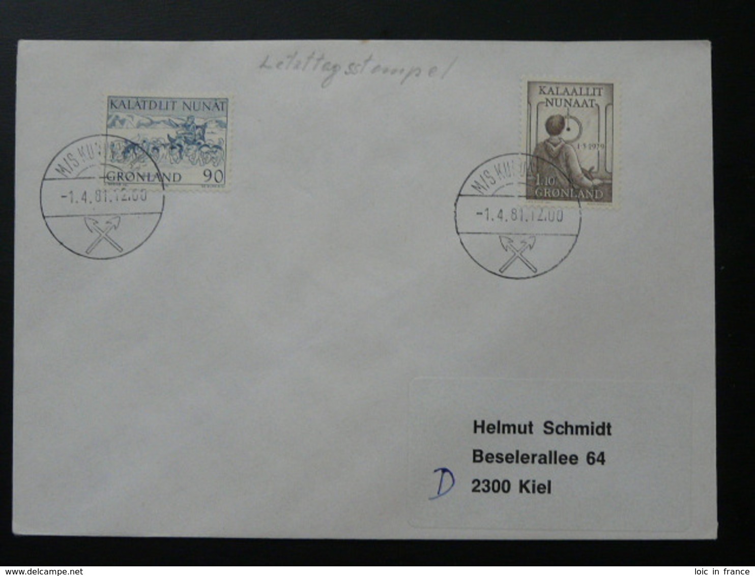 Slania Stamps Postmark Paquebot M/S ??? 1981 On Cover Greenland 69880 - Poststempel