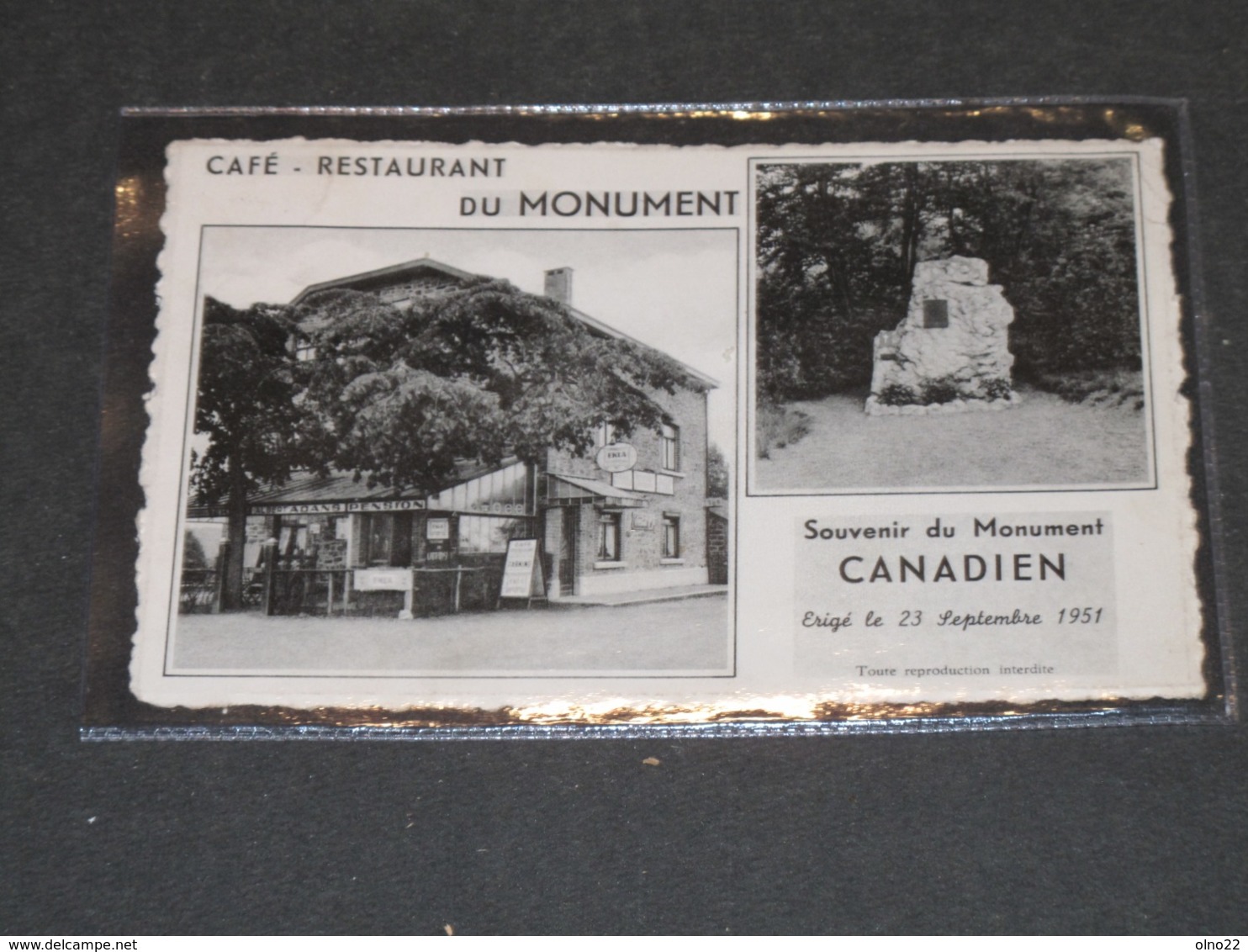 JALHAY - CAFE RESTAURANT DU MONUMENT - SOUVENIR DU MONUMENT CANADIEN ERIGE LE 23/9/1951 - Jalhay