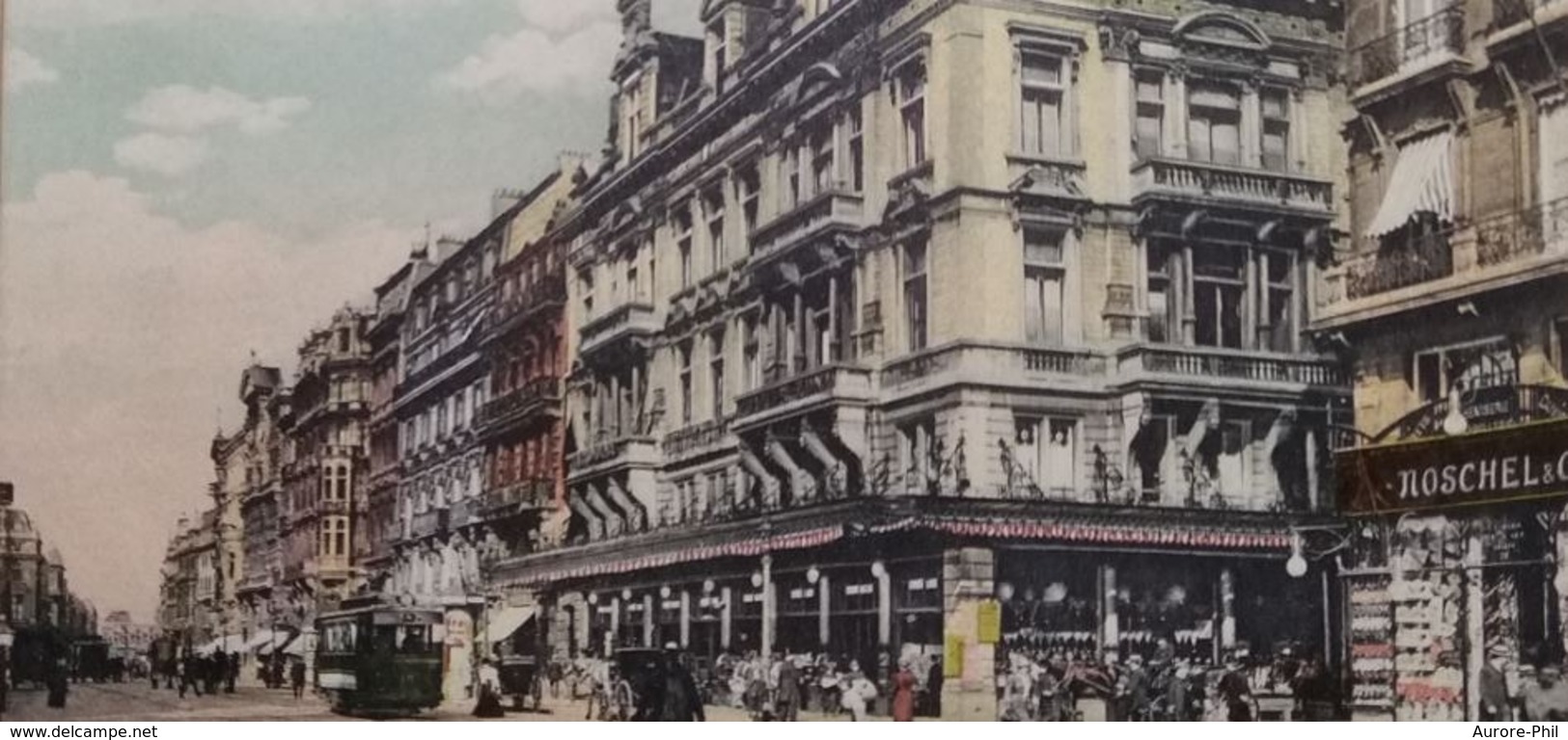 Bruxelles Boulevard Anspach Grand Bazar Avec Attelages Et Tram - Avenues, Boulevards