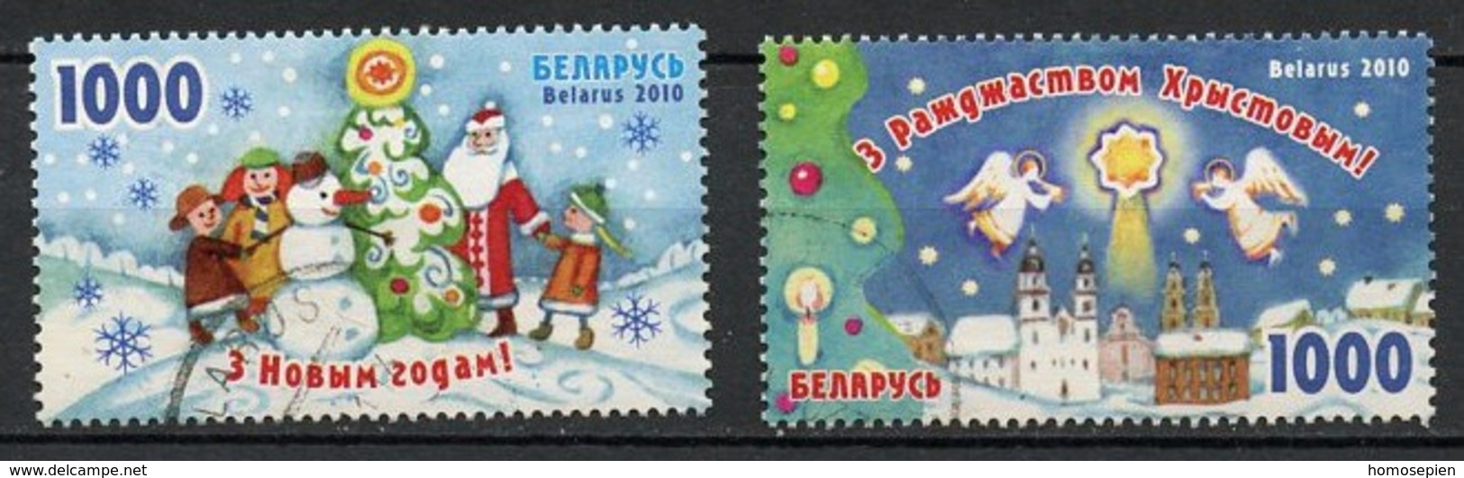 Biélorussie - Weißrussland - Belarus 2010 Y&T N°722 à 723 - Michel N°840 à 841 O - Noël Et Nouvel An - Belarus