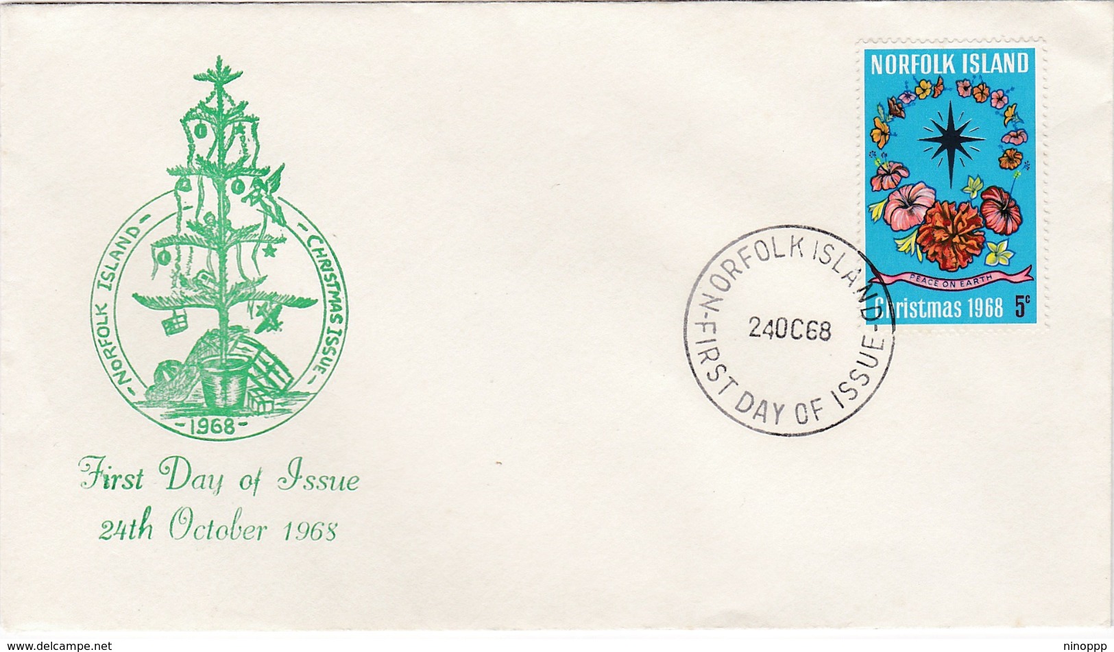 Norfolk Island 1968 Christmas FDC - Norfolk Island