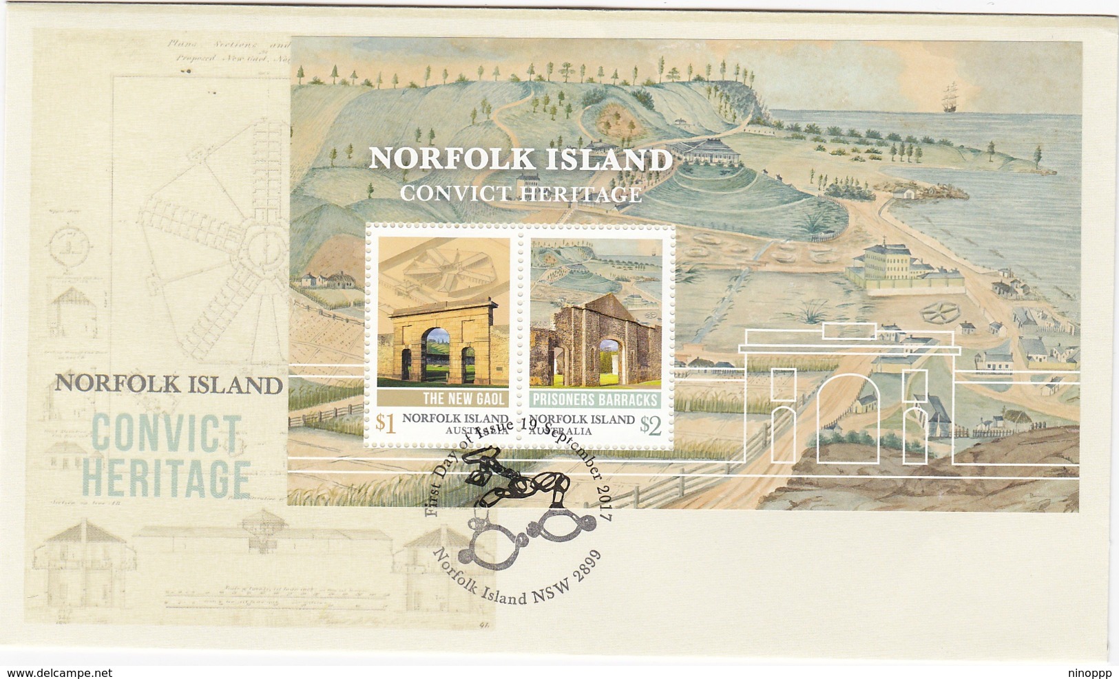 Norfolk Island 2017 Convict Heritage Souvenir Sheet FDC - Norfolkinsel