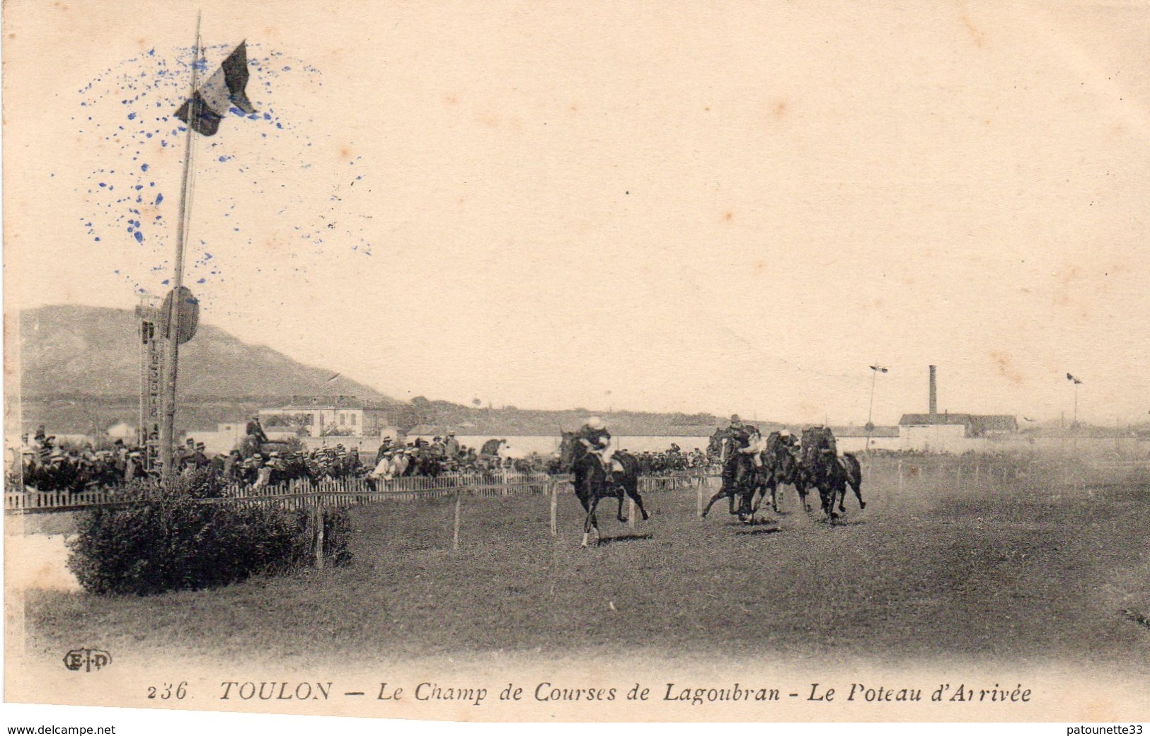 83 LA SEYNE SUR MER PRES TOULON CHAMP DE COURSES DE LAGOUBRAN LE POTEAU D' ARRIVEE CLICHE UNIQUE - La Seyne-sur-Mer