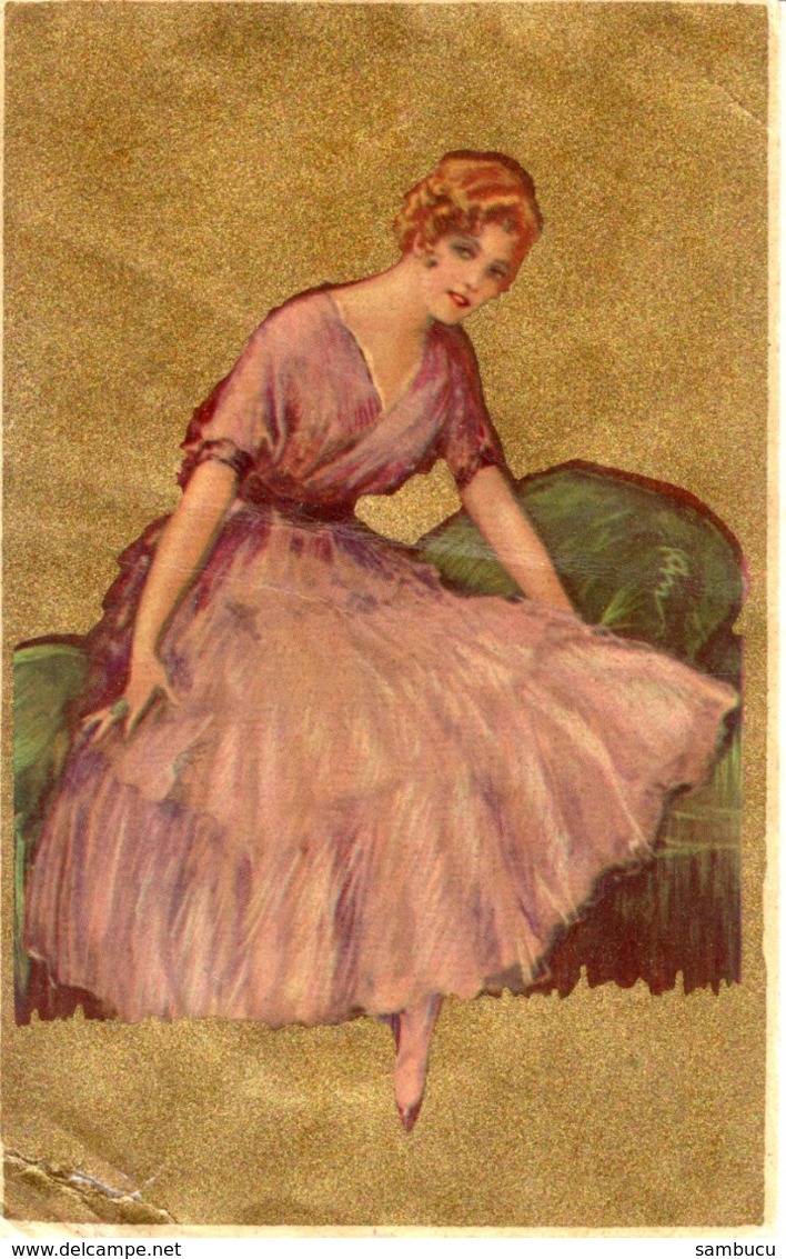 Ballerina Balletttänzerin - Golddruck Feldpost 1940 Künstlerkarte - Paintings