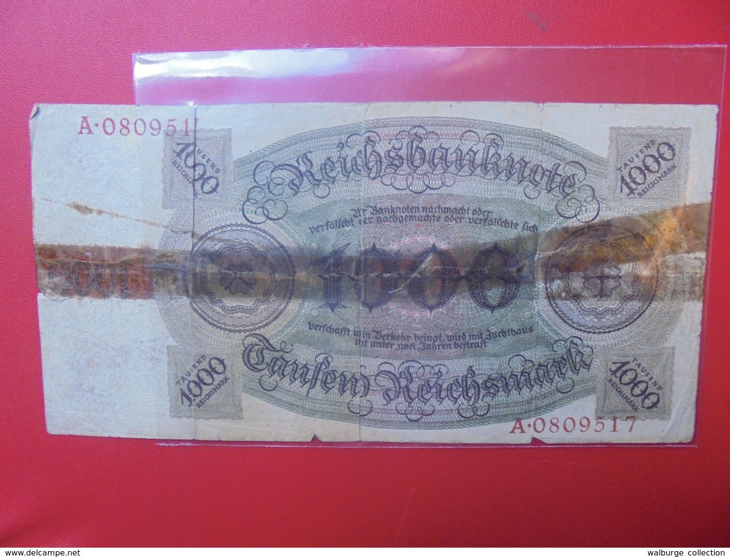 Reichsbanknote 1000 MARK 1924 MAUVAISE QUALITE MAIS RARE ! (B.7) - 1000 Mark