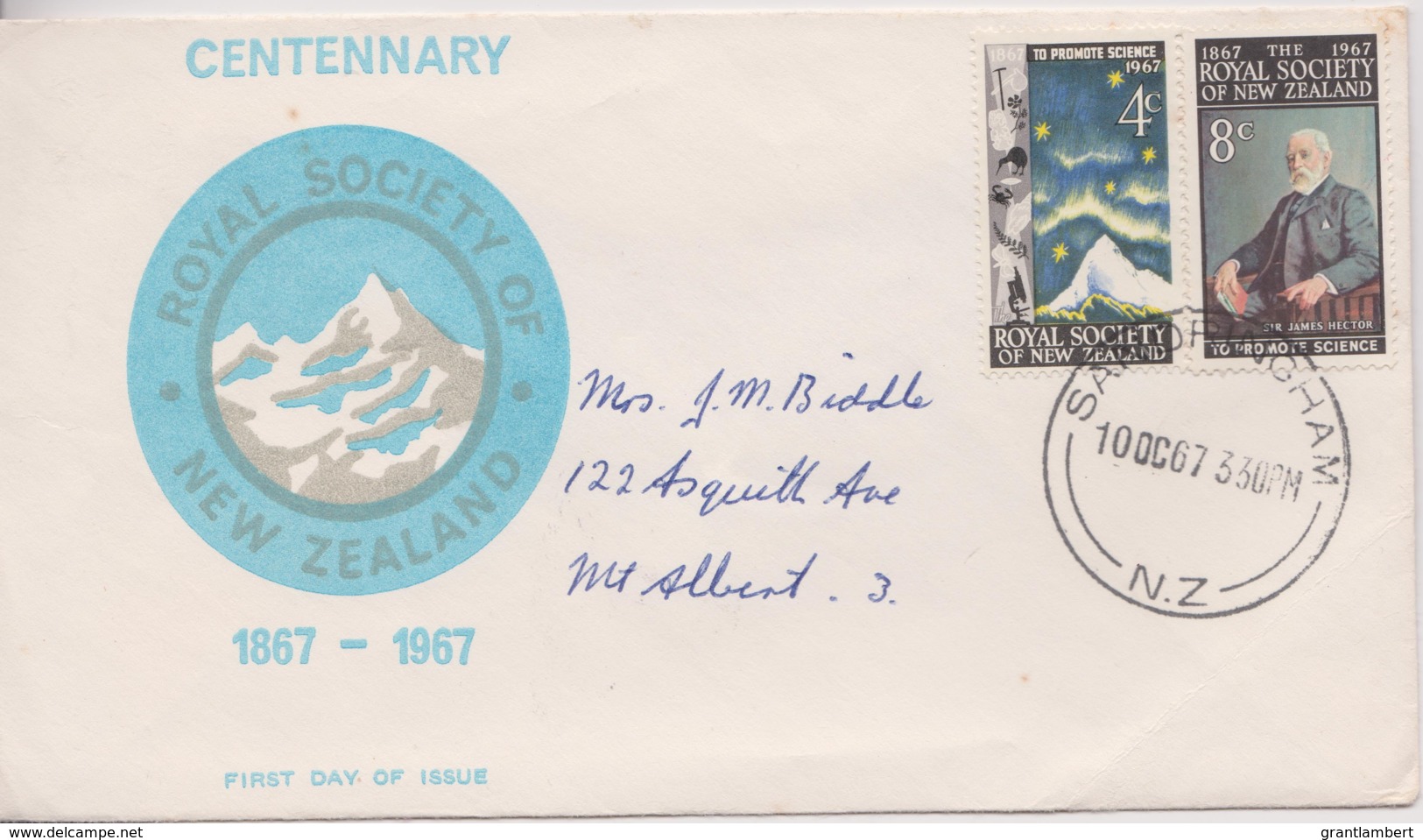 New Zealand 1967 Royal Society Centenary FDC - FDC