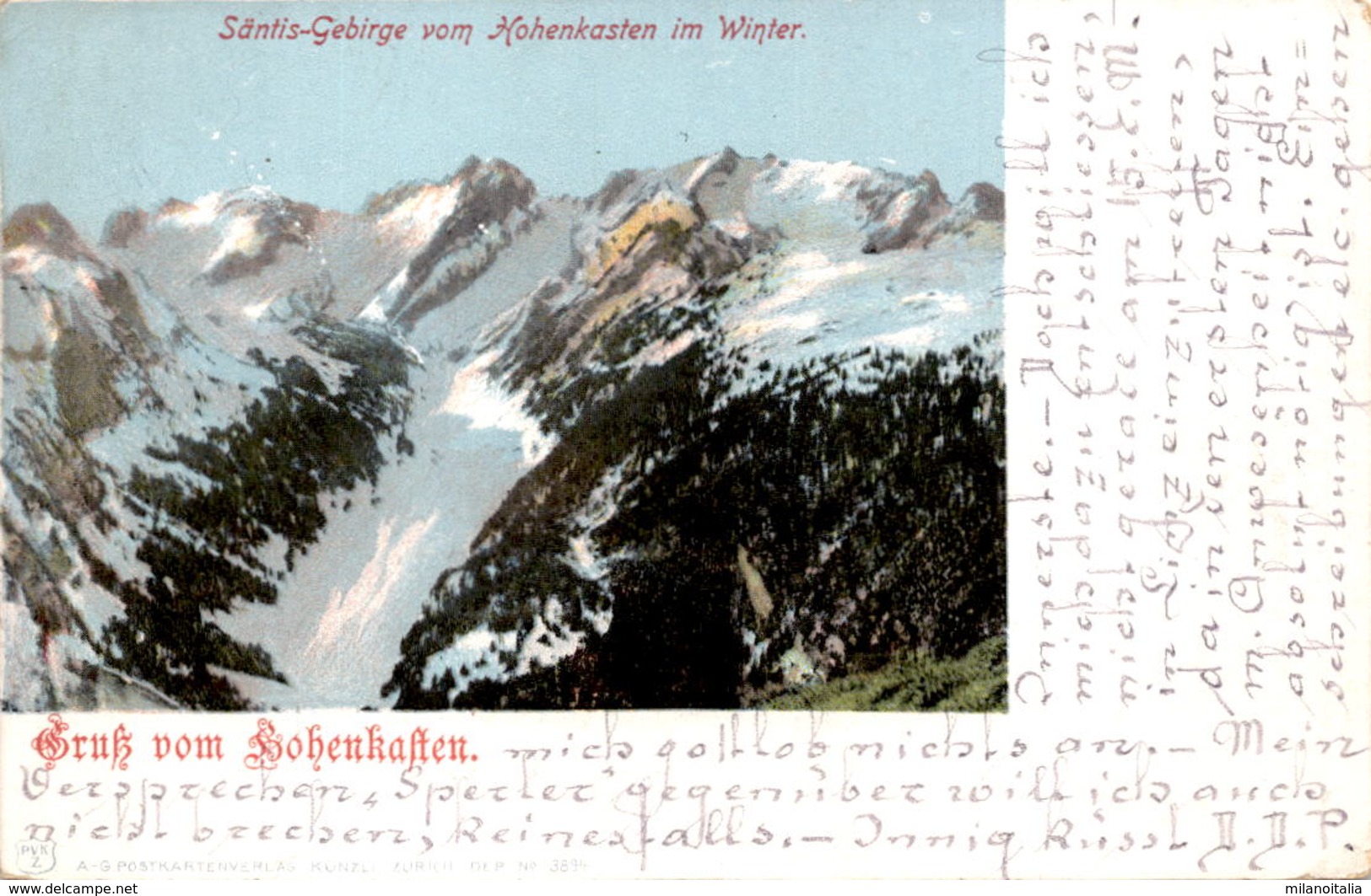 Gruß Vom Hohenkasten - Säntis-Gebirge Vom Hohenkasten Im Winter (3894) * 9. 9. 1924 - Sonstige & Ohne Zuordnung