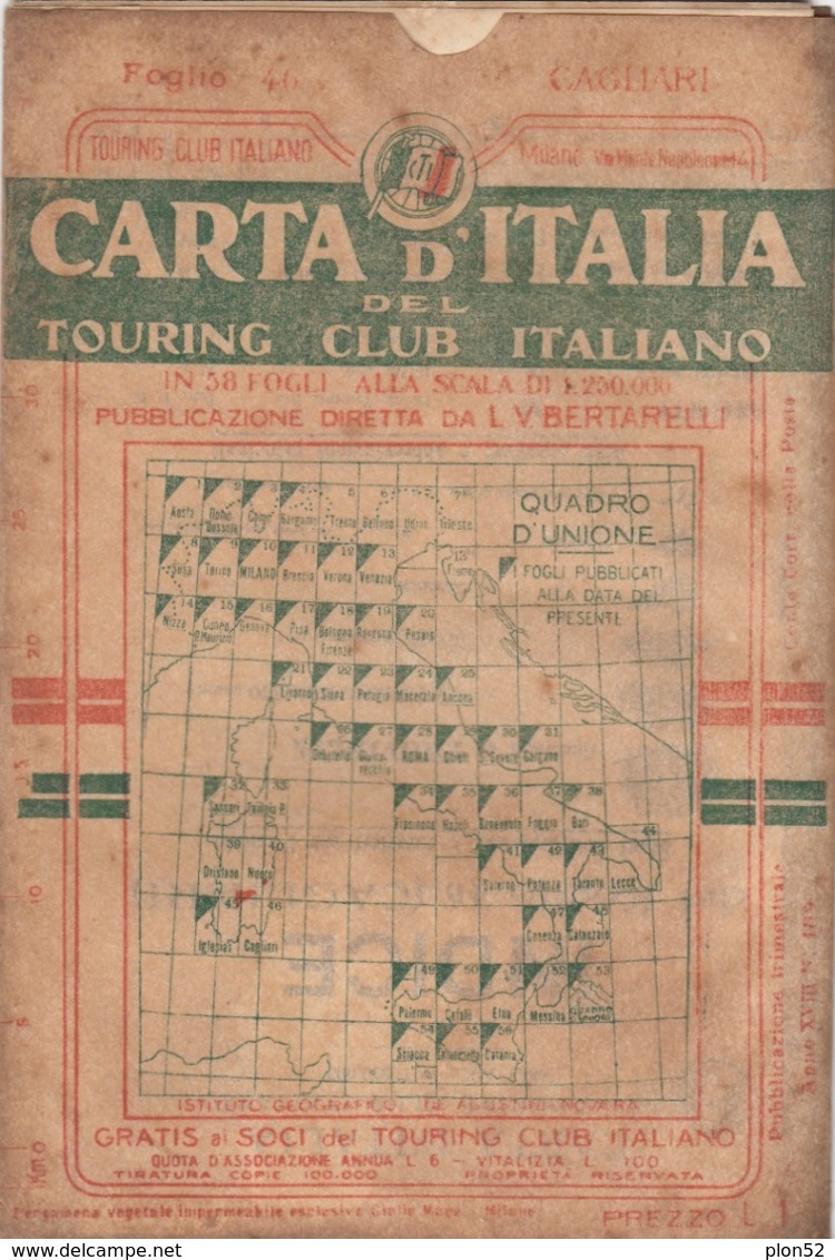 12652-T.C.I-CAGLIARI-SCALA 1:250.000 - Carte Geographique