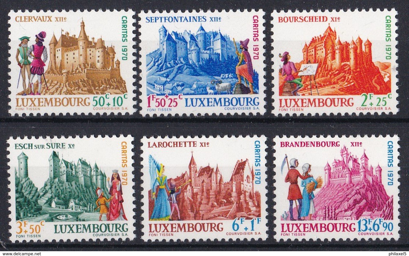 Luxemburg - Caritas - Burgen (II) - MNH - M 814-819 - Ongebruikt