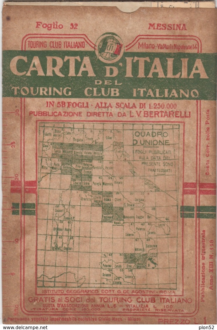 12653-T.C.I-MESSINA-SCALA 1:250.000 - Carte Geographique