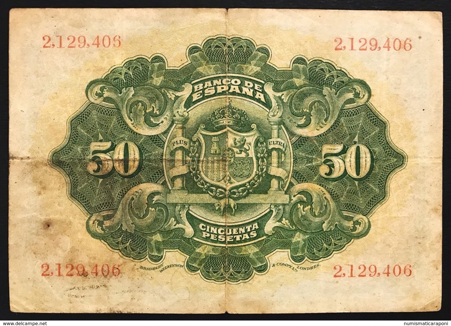 SPAGNA SPAIN 50 PESETAS 1906  PICK #58a Lotto.2755 - 50 Peseten