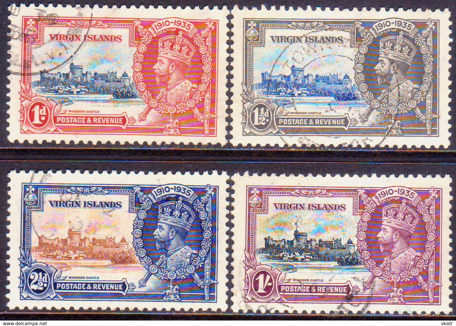 BRITISH VIRGIN ISLANDS 1935 SG 103-106 Compl.set Used CV £55 Silver Jubilee - Iles Vièrges Britanniques