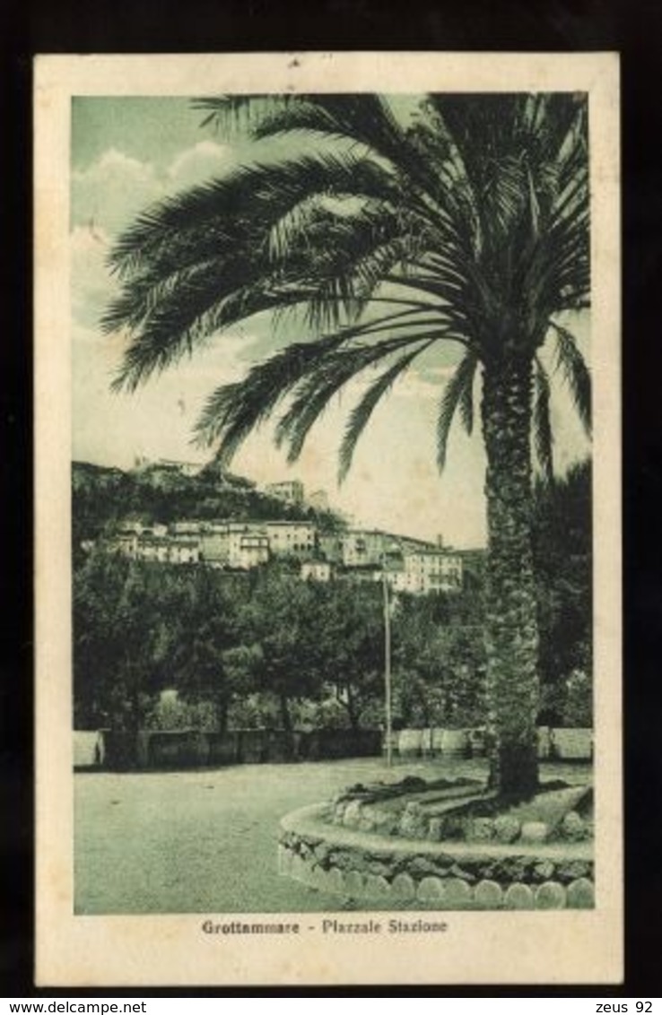 C2051 GROTTAMMARE - PIAZZALE STAZIONE FORMATO PICCOLO VG 1926 - Altri & Non Classificati