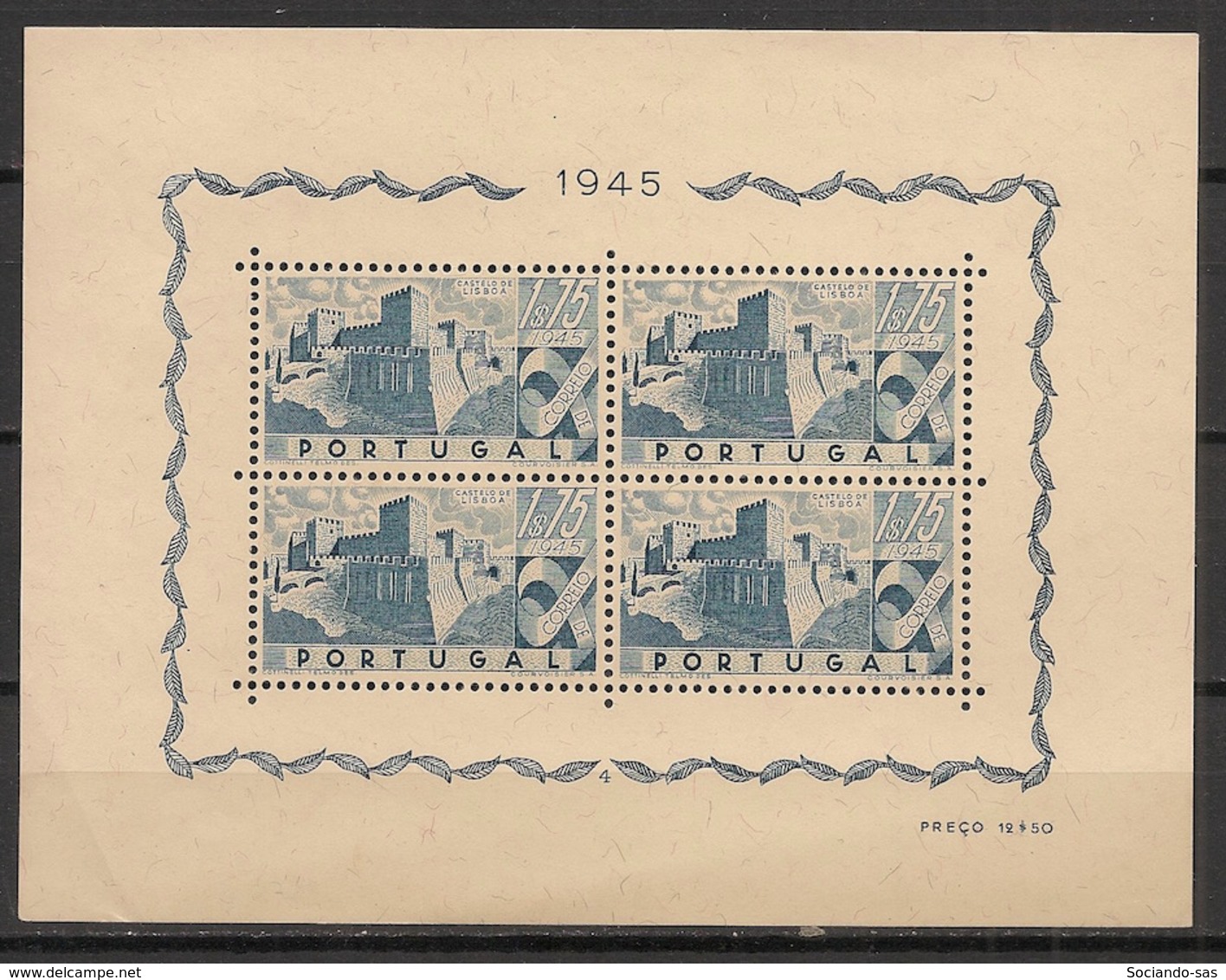 Portugal - 1945 - Bloc N°Yv. 10 - Lisbonne 1e75 - Neuf Luxe ** / MNH / Postfrisch - Blocks & Sheetlets