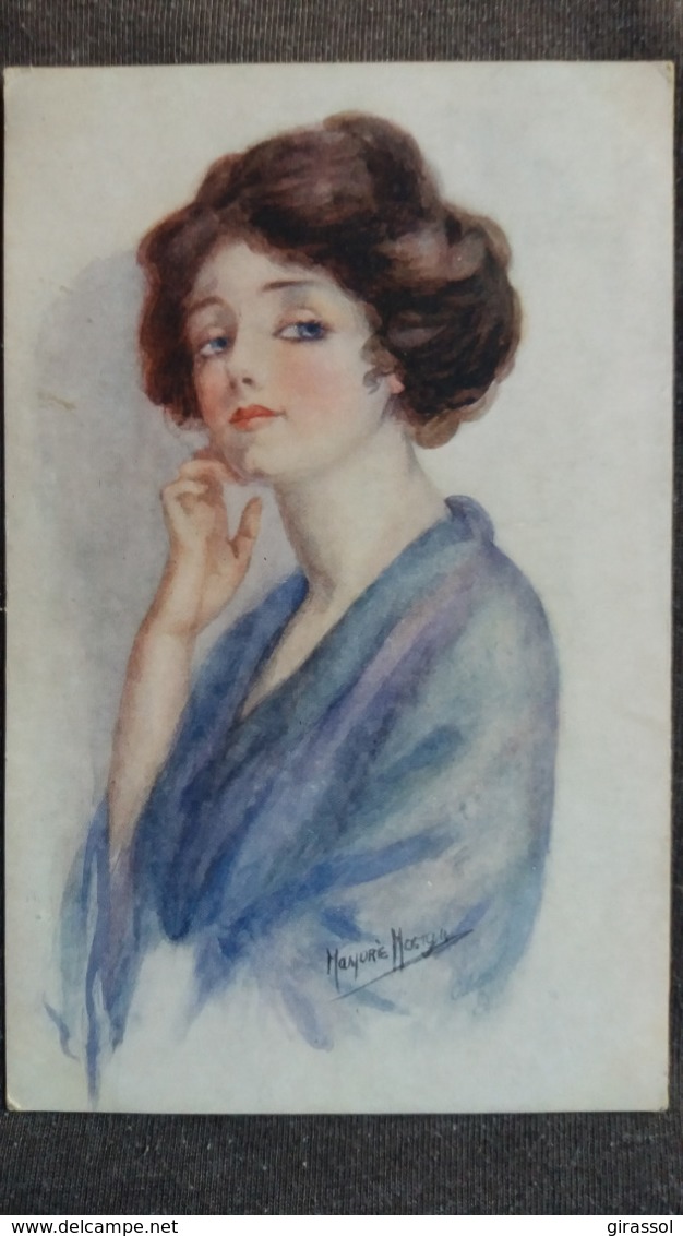 CPA FEMME A L AIR PENSIF ILLUSTRATRICE MARJORIE MOSTYN RAPHAEL TUCK OILETTE N° 2974 - Autres & Non Classés