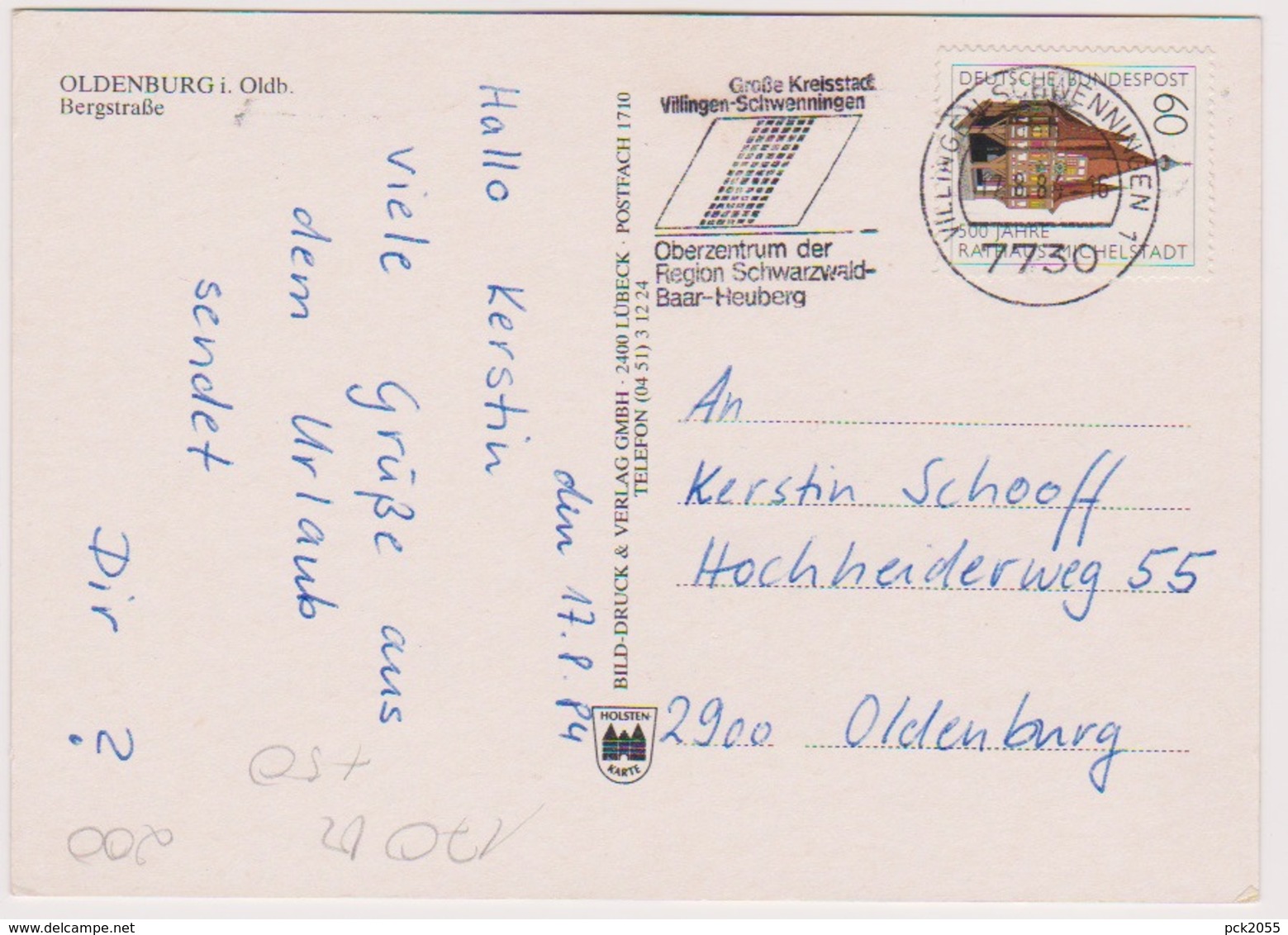 Oldenburg Bergstraße Gelaufen 17.8.84 AK69 - Oldenburg