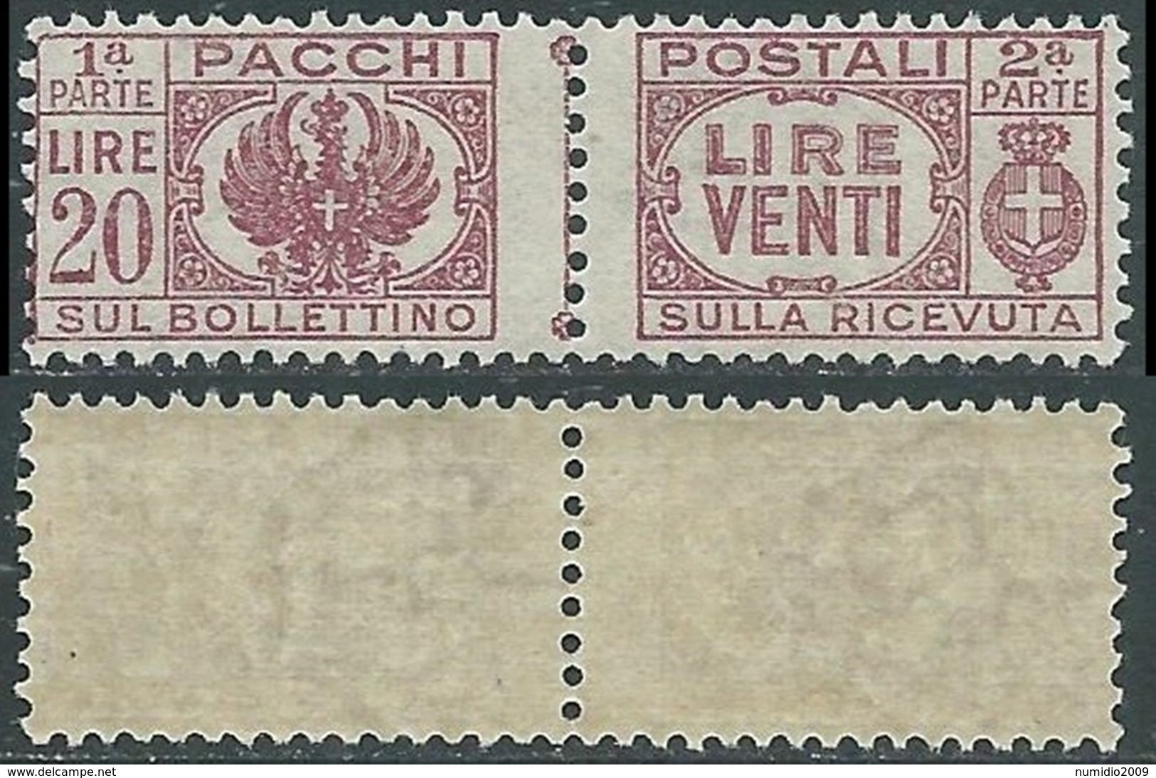 1946 LUOGOTENENZA PACCHI POSTALI 20 LIRE MNH ** - UR42-7 - Postpaketten