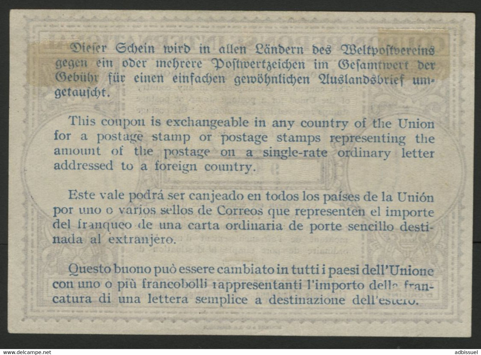 COUPON-REPONSE INTERNATIONAL USA Type Londres Obliteration Lilas "MARSEILLES ILL. PARCEL POST 3/4/46" / 9 Cents. TB - Antwortscheine