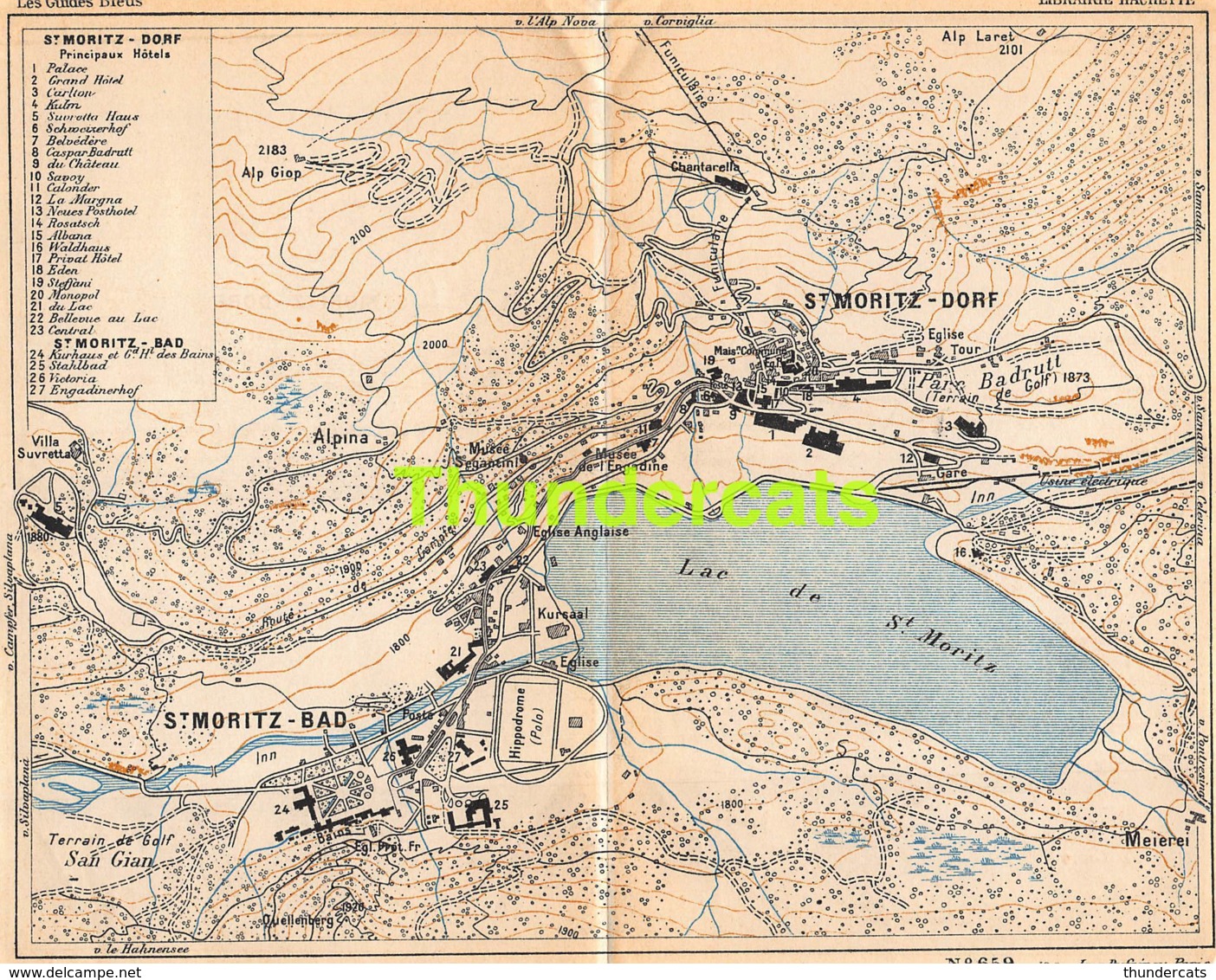 ANCIENNE PETIT PLAN COUPURE DEPLIANT HACHETTE  15 CM X 18 CM ST MORITZ DORF - Cartes Routières