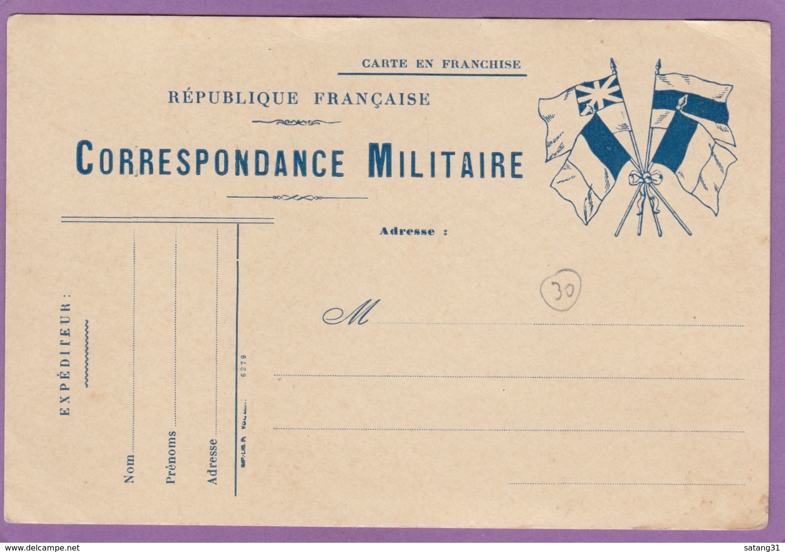 CARTE EN FRANCHISE,CORRESPONDANCE MILITAIRE, NEUVE. - Guerre De 1914-18