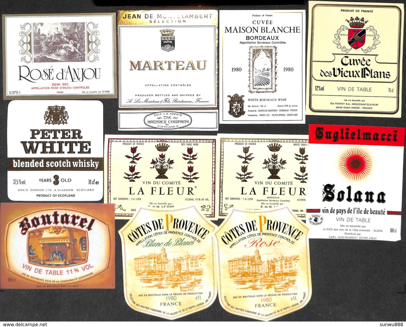 Petit trésor !!!  + de 650 étiquettes majorité VINS mais aussi Whisky Porto Liqueur Champagne Bonne chasse !