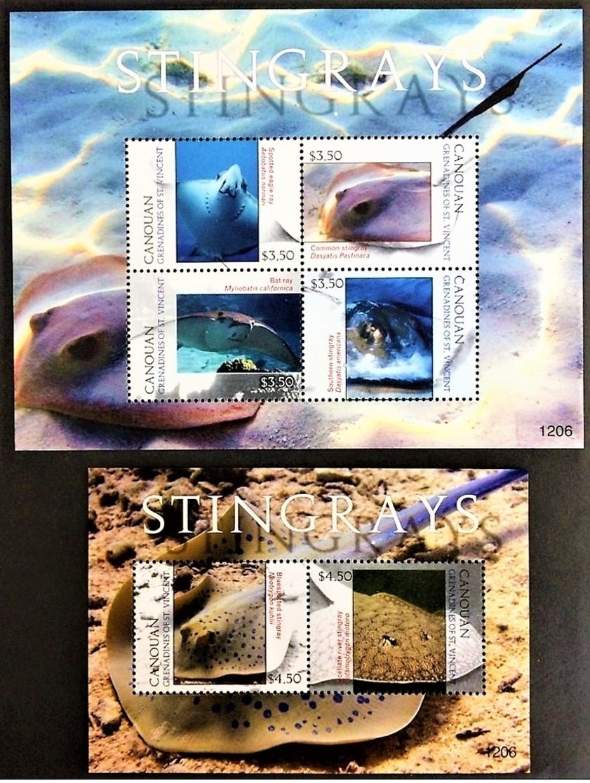 # Canouan 2012**Mi.240-45 Stingrays , MNH [11;152,6]] - Meereswelt