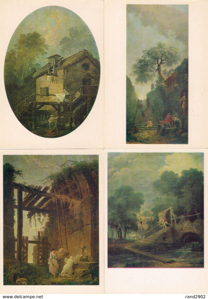 Hubert Robert The Hermitage Leningrad Postcards Set 16 Pcs + Folder USSR 1981 - 5 - 99 Karten