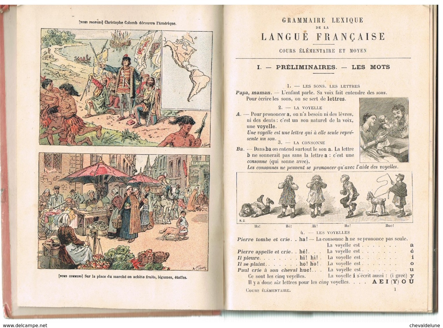 LIVRE SCOLAIRE :A.DUPLESSIS : GRAMMAIRE LEXIQUE DE  LA LANGUE FRANCAISE COURS ELEMENTAIRE ET MOYEN - 1892 (1ère édition) - 6-12 Ans