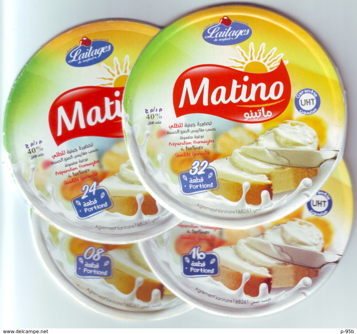 Algérie - 4 Couvercles De  Fromage " Matino"  8,16,24 Et 32 Portions. Série Complète. - Käse