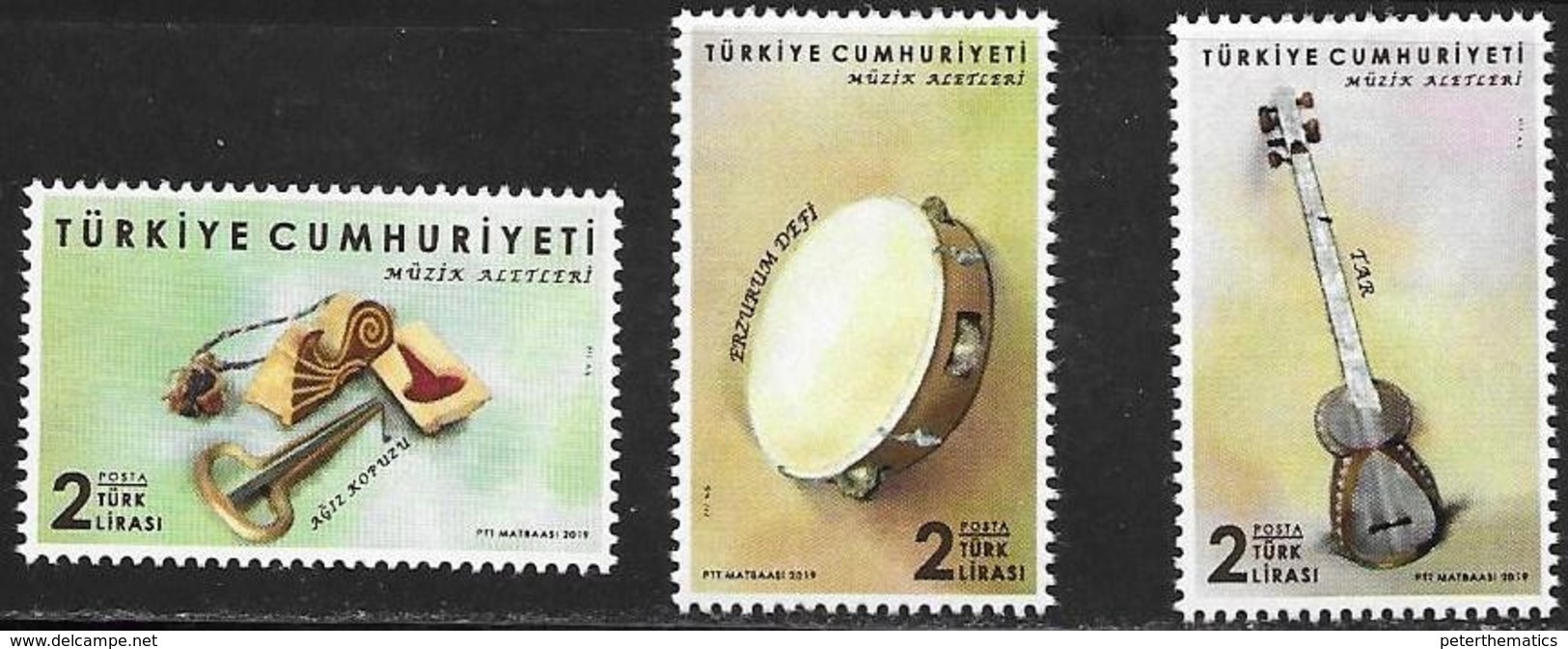 TURKEY, 2019, MNH,MUSIC, MUSICAL INSTRUMENTS, 3v - Musique