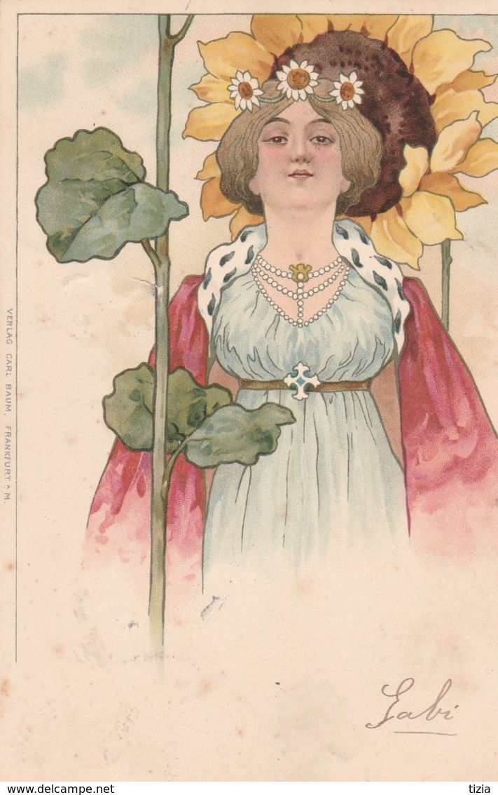 Jolie Dame . Art Nouveau.  Scan - Avant 1900