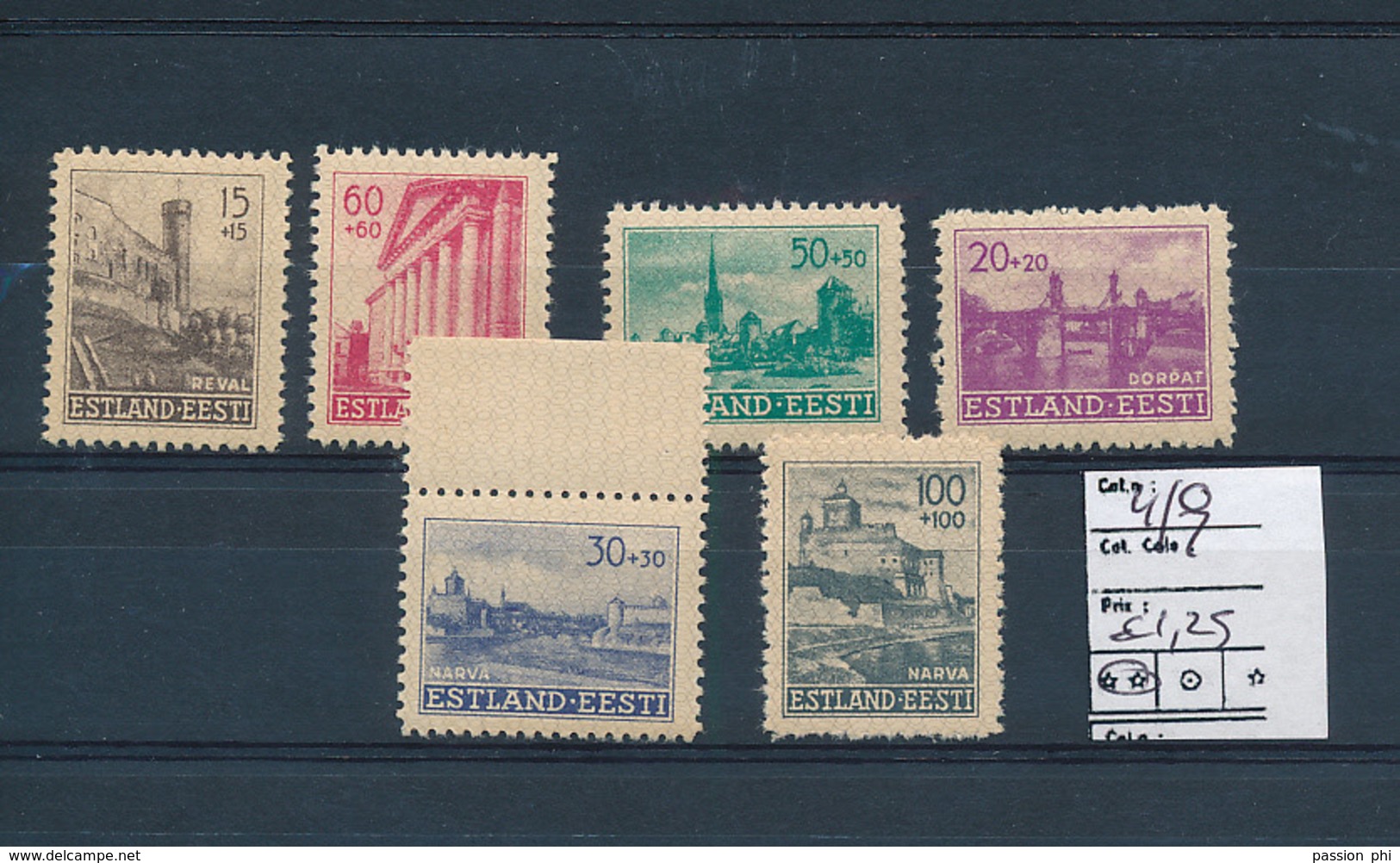 ESTONIA GERMAN OCCUPATION YVERT 4/9 MNH - Estonie