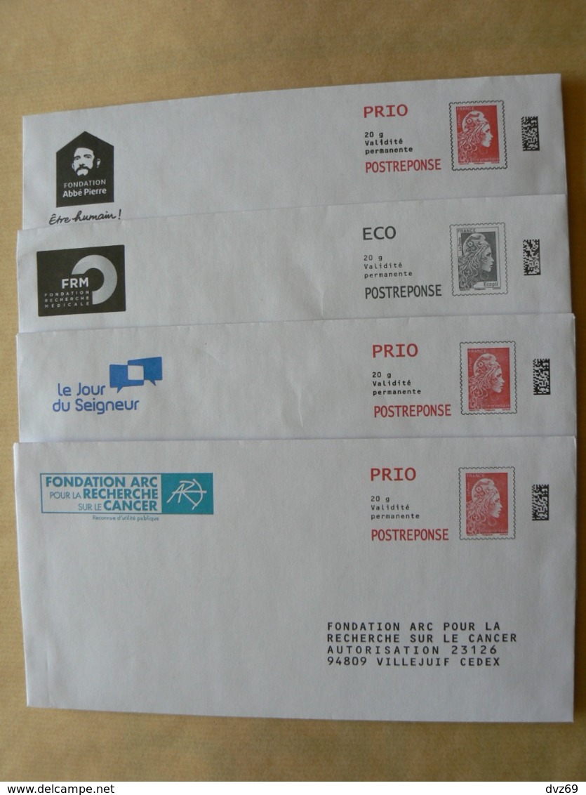 Postréponse Prio 20g, 4 Enveloppes Nouvelle  Marianne L'engagée, 1 Eco Et 3 Prio,TB. - Listos A Ser Enviados: Respuesta