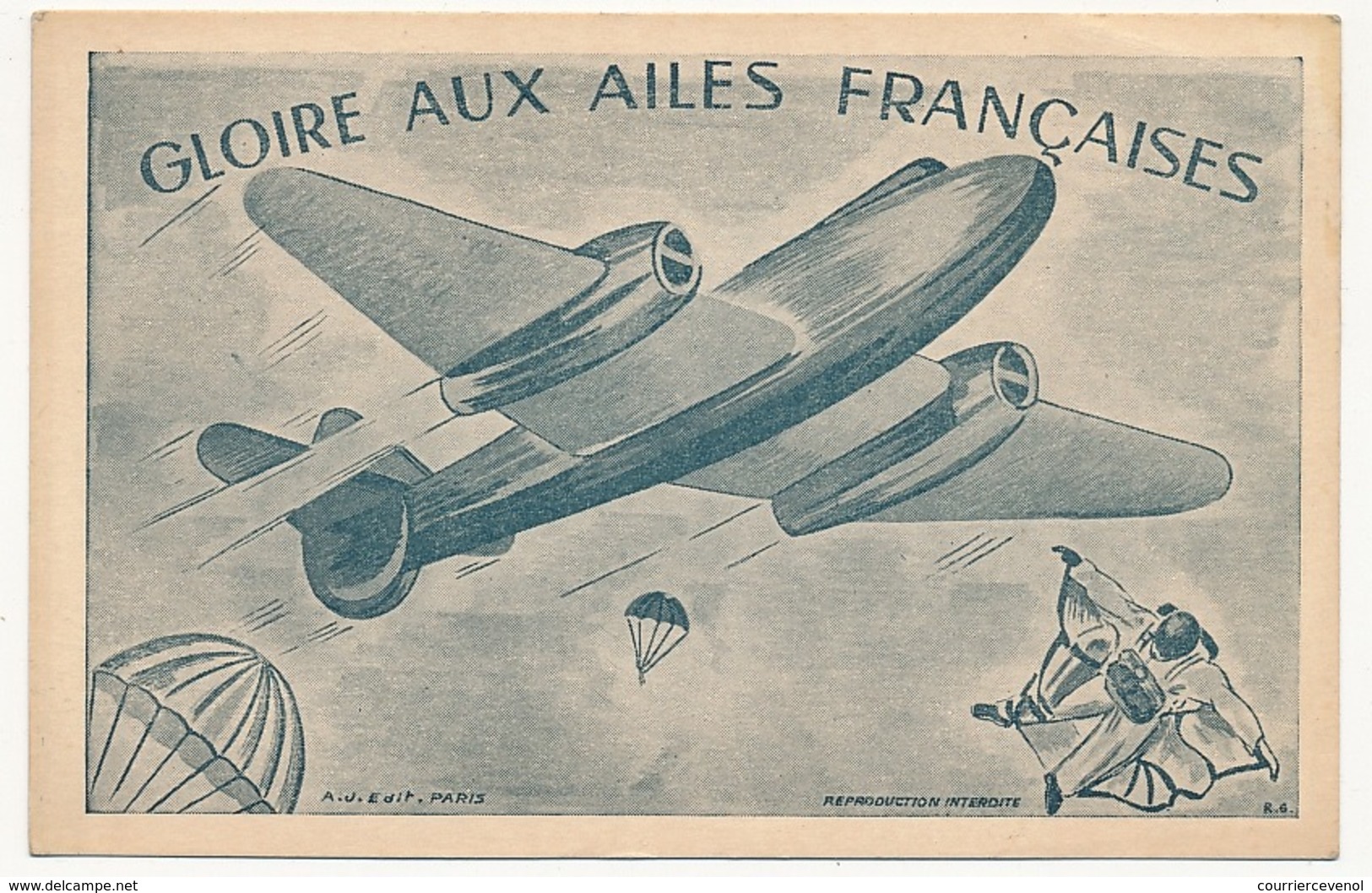 AVIATION - Carton 9 X 14 - "Gloire Aux Ailes Françaises" - Luchtvaart