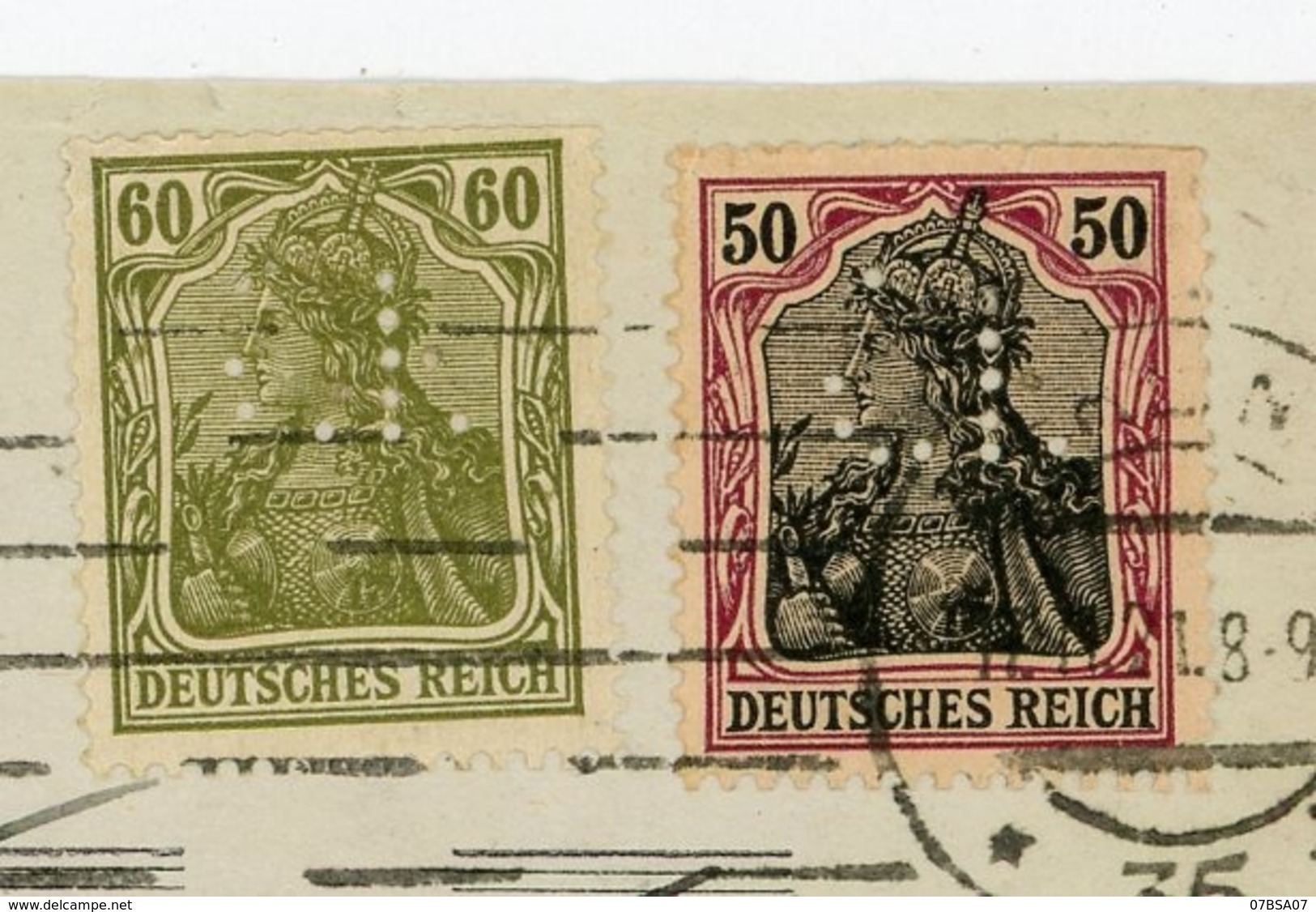 ALLEMAGNE DEVANT DE LETTRE 1921 BERLIN SUR TIMBRE PERFORE I - Lettres & Documents