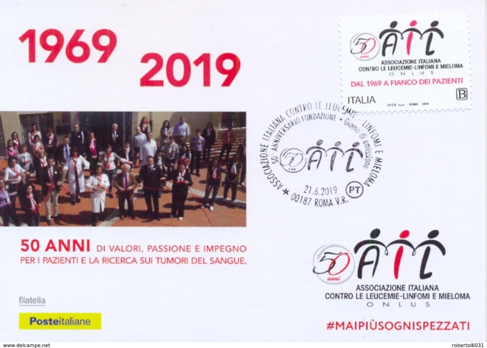 Italia Italy 2019 FDC Maximum Card 50° Anniversario Associazione Contro Le Leucemie Association Against Leukemias - Enfermedades