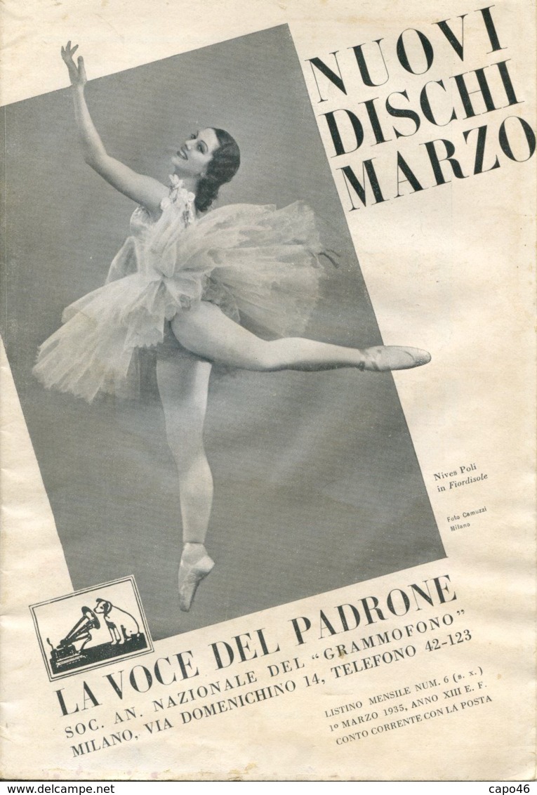 PUB 449 - NUOVI DISCHI - LA VOCE DEL PADRONE - MARZO 1935 - 24 Pag. - Advertising